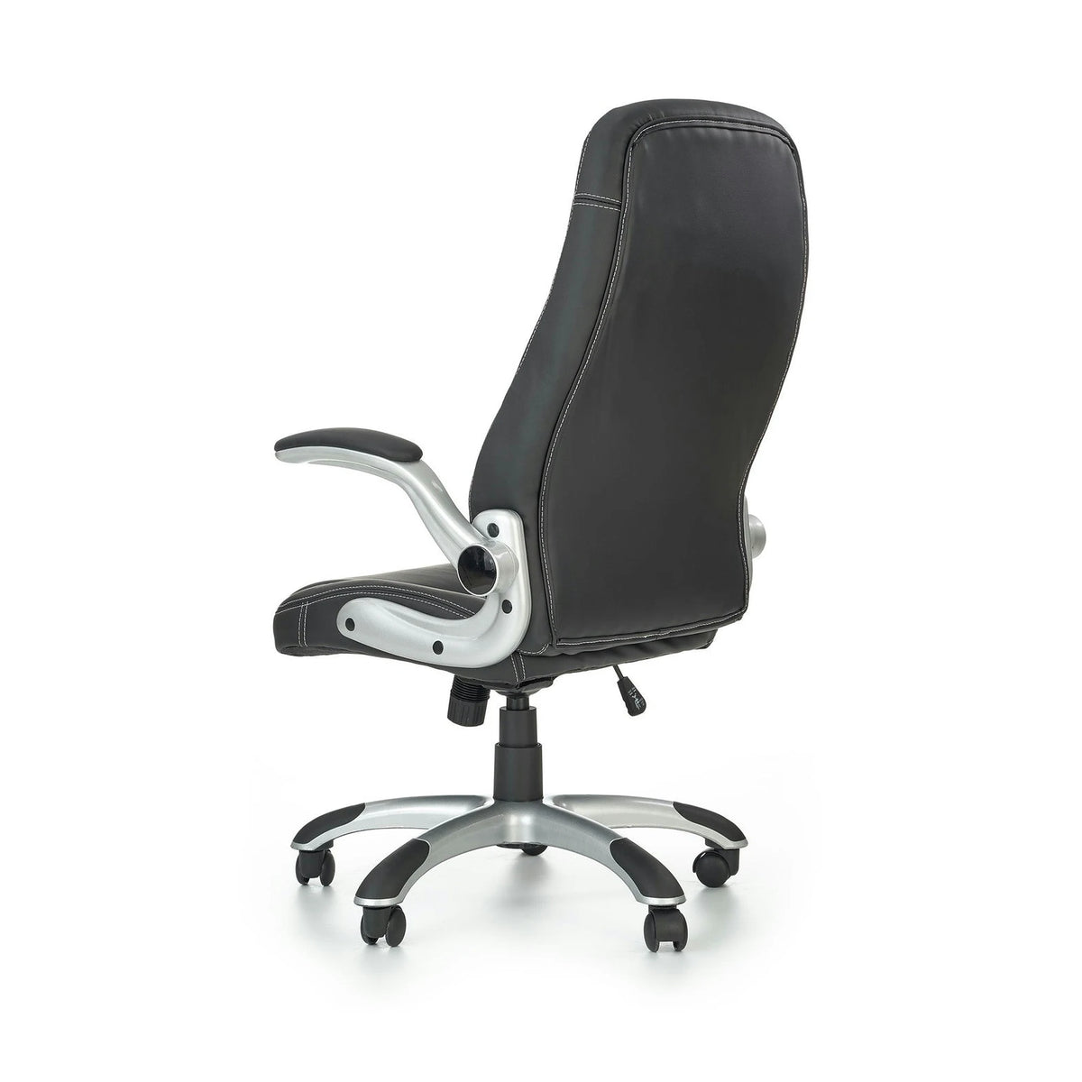 Scaun de birou SATURN, negru, piele ecologica perforata, 67x65x112/120 cm