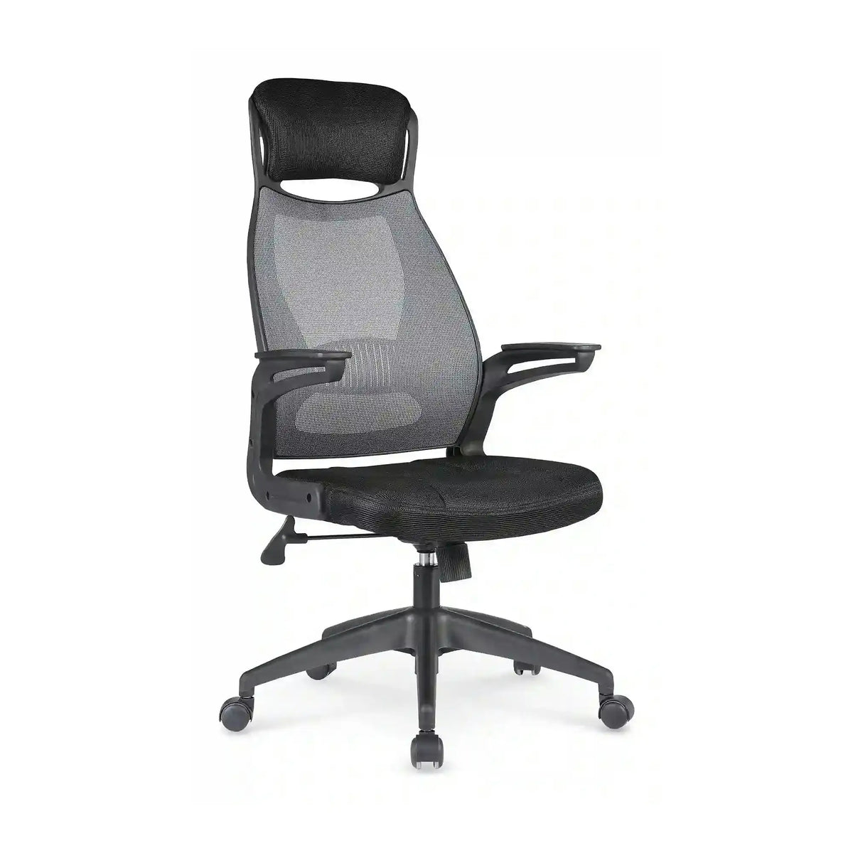 Scaun de birou SOLARIS, negru/gri, stofa mesh/metal/plastic, 58x62x116/124 cm