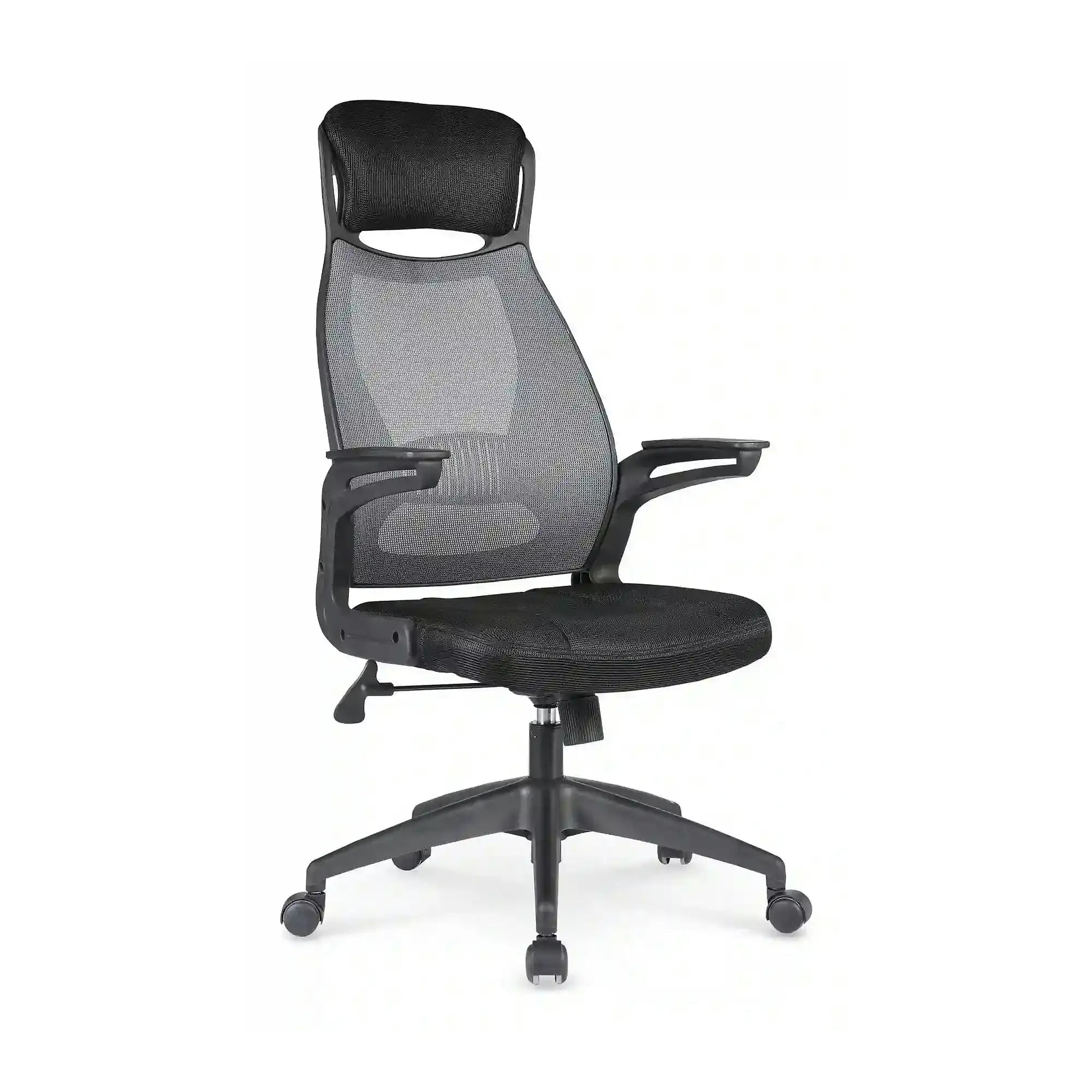 Scaun de birou SOLARIS, negru/gri, stofa mesh/metal/plastic, 58x62x116/124 cm