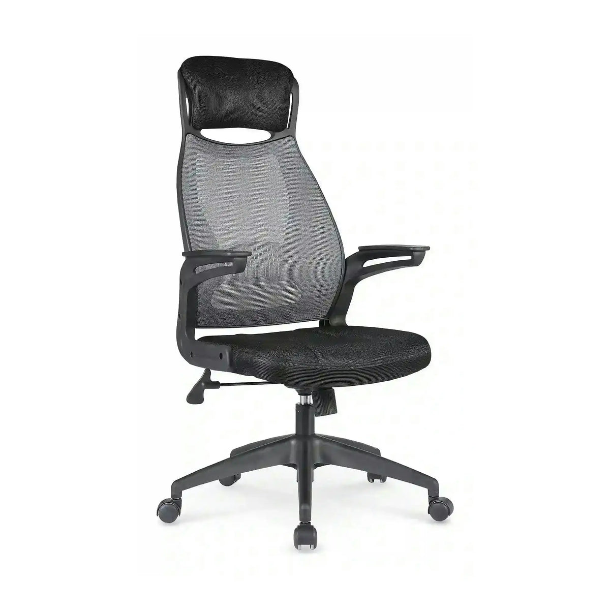 Scaun de birou SOLARIS, negru/gri, stofa mesh/metal/plastic, 58x62x116/124 cm