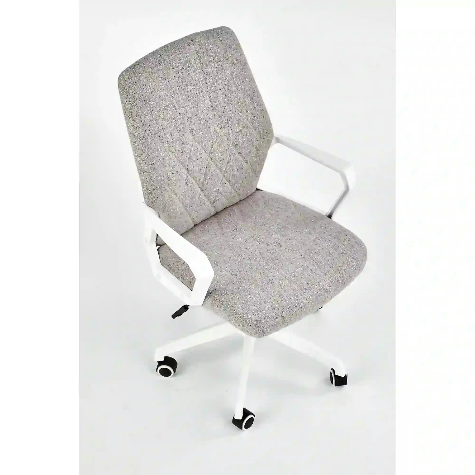 Scaun de birou SPIN 2, grej/alb, stofa clasica/metal, 59x62x99/106 cm