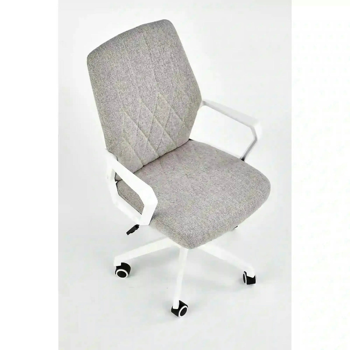 Scaun de birou SPIN 2, grej/alb, stofa clasica/metal, 59x62x99/106 cm