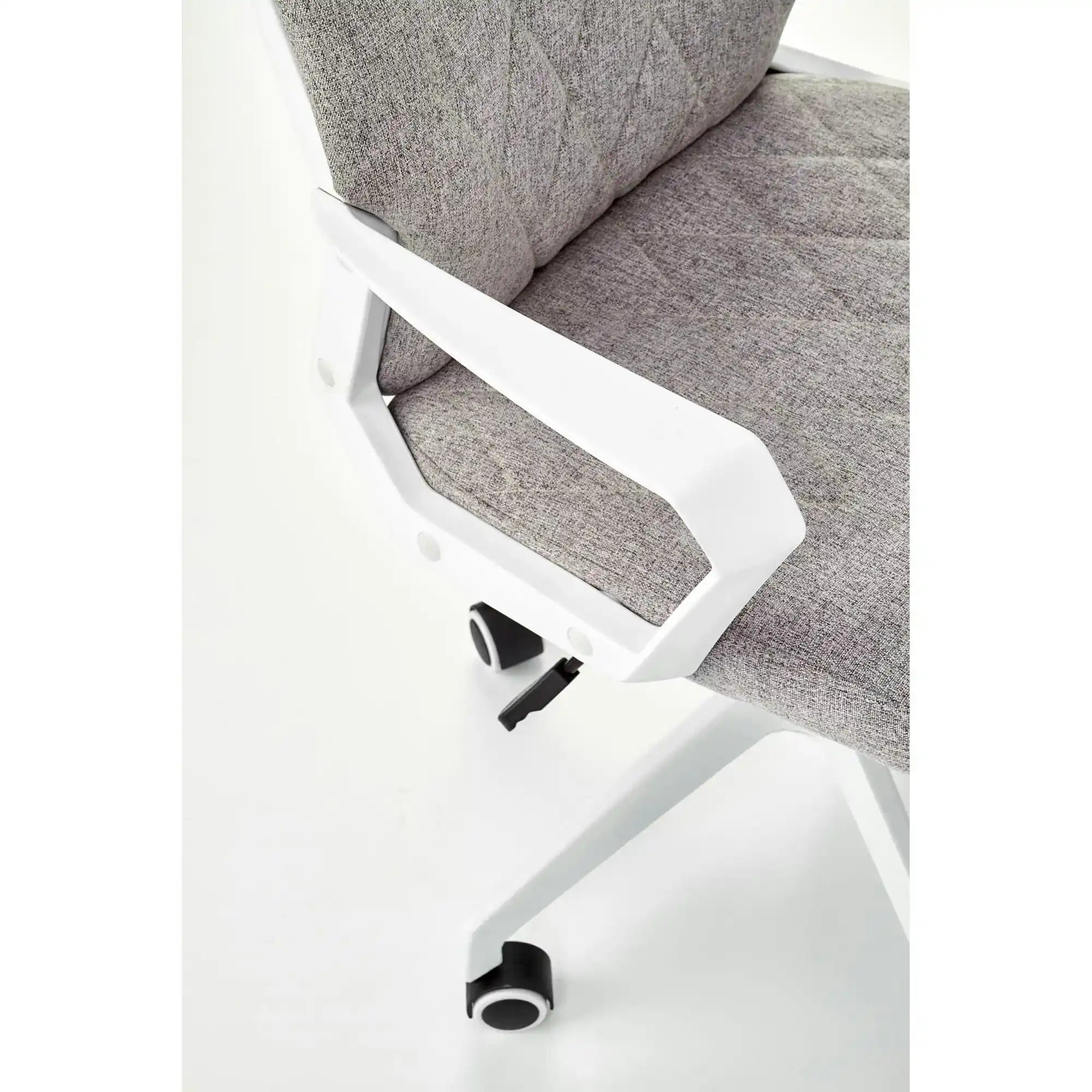Scaun de birou SPIN 2, grej/alb, stofa clasica/metal, 59x62x99/106 cm