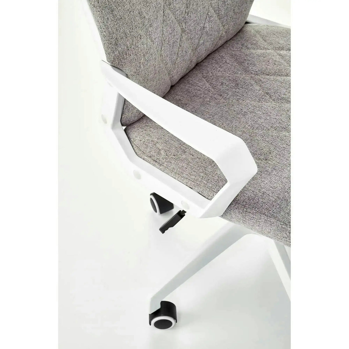 Scaun de birou SPIN 2, grej/alb, stofa clasica/metal, 59x62x99/106 cm