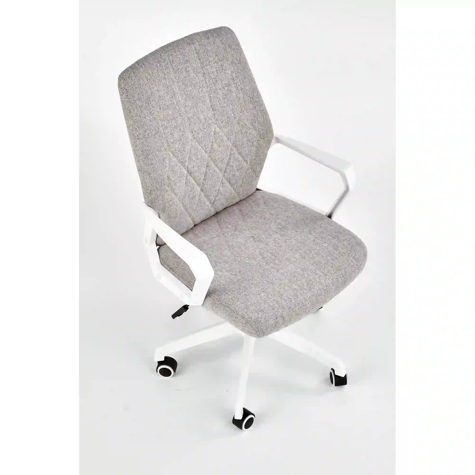 Scaun de birou SPIN 2, grej/alb, stofa clasica/metal, 59x62x99/106 cm