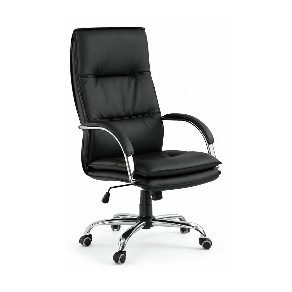 Scaun de birou STANLEY, negru, piele ecologica, 59x71x108/115 cm