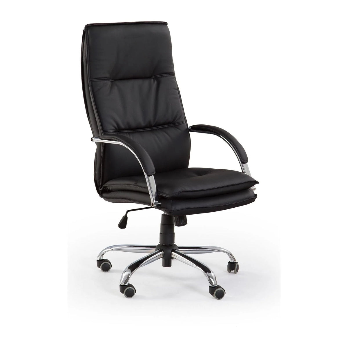 Scaun de birou STANLEY, negru, piele ecologica, 59x71x108/115 cm