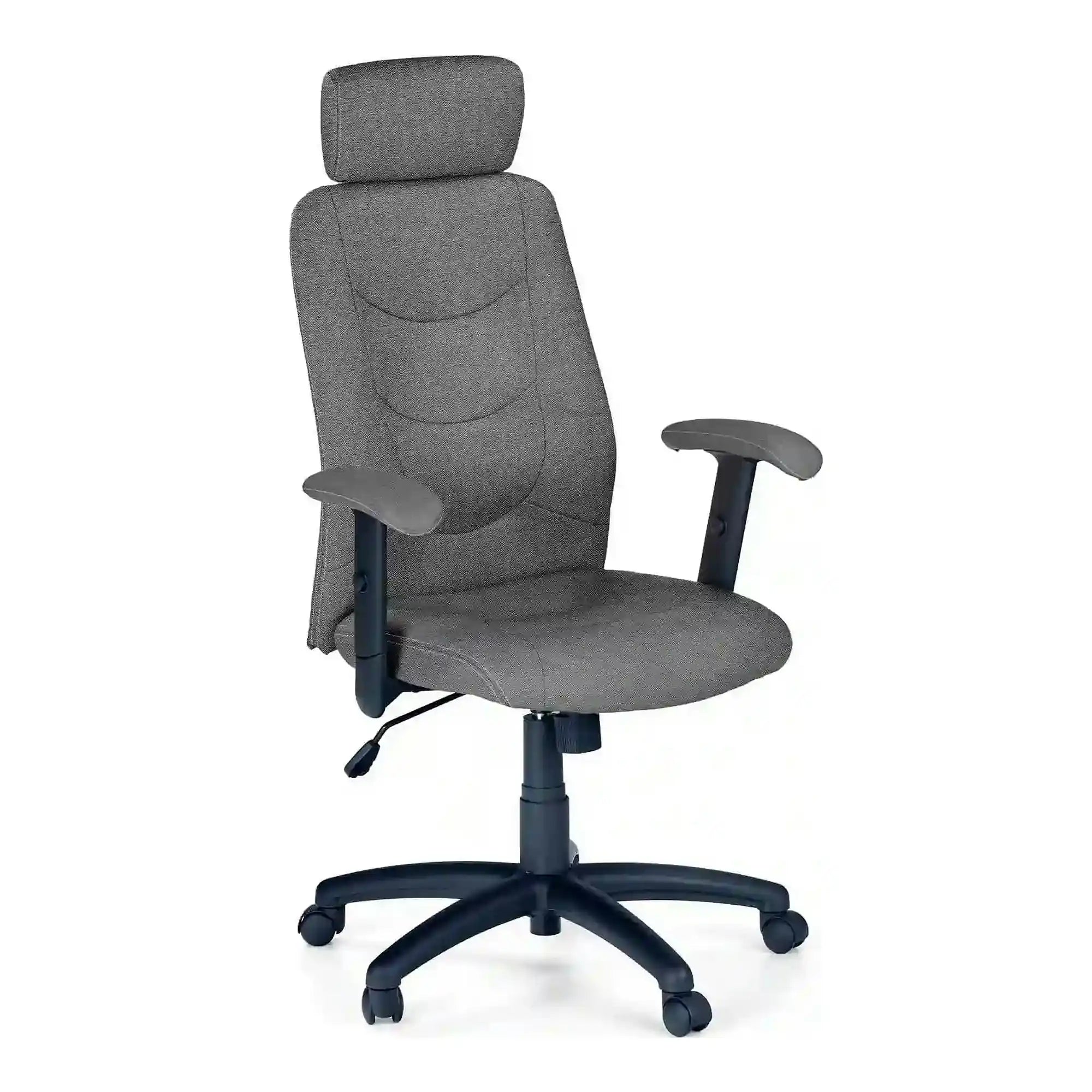 Scaun de birou STILO 2, gri inchis/negru, stofa, 66x49x116/125 cm