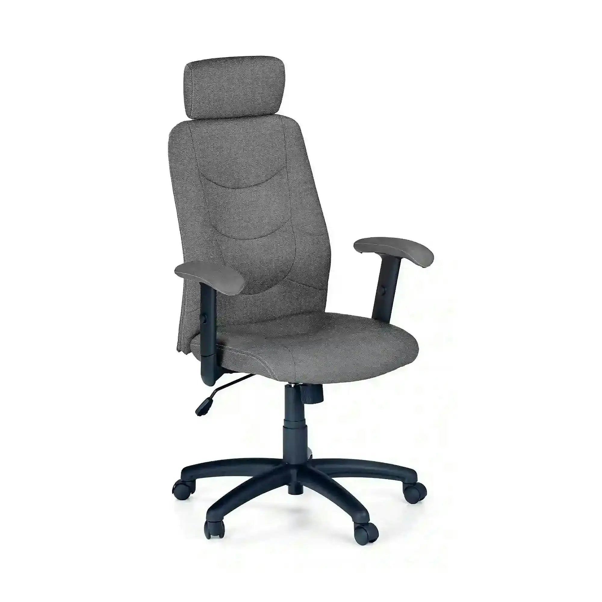 Scaun de birou STILO 2, gri inchis/negru, stofa, 66x49x116/125 cm