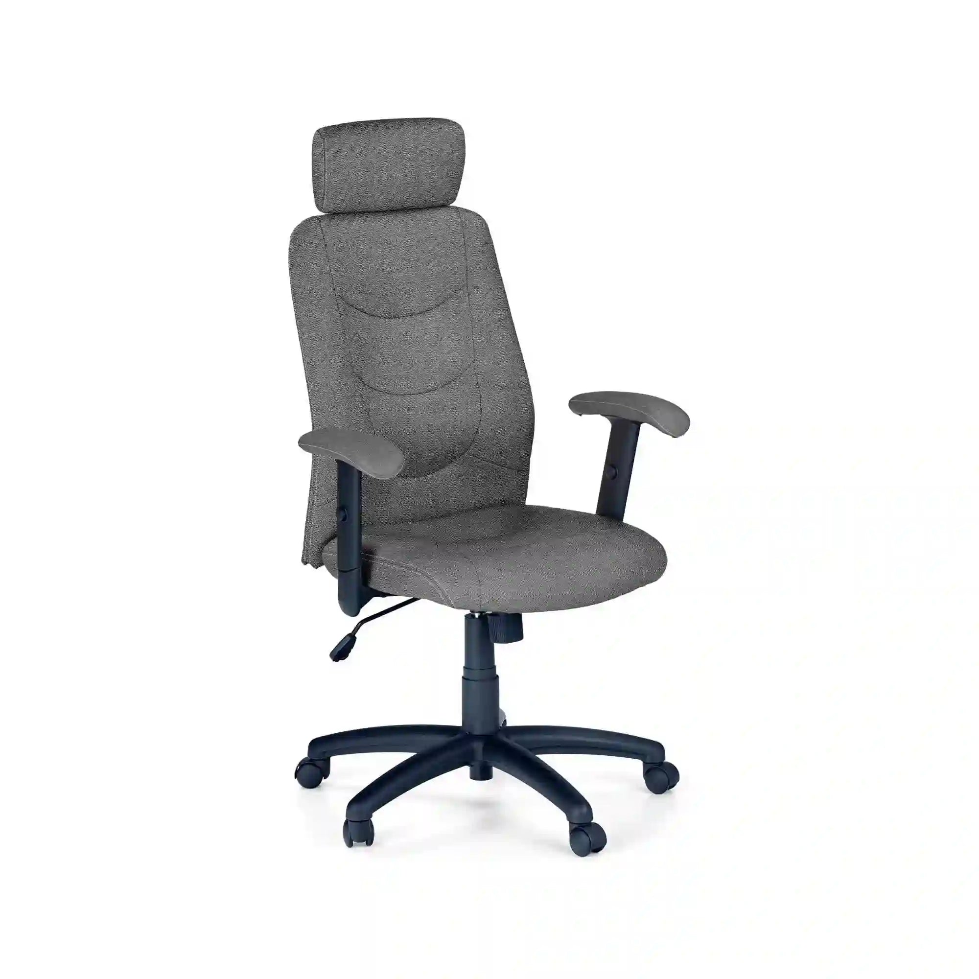 Scaun de birou STILO 2, gri inchis/negru, stofa, 66x49x116/125 cm