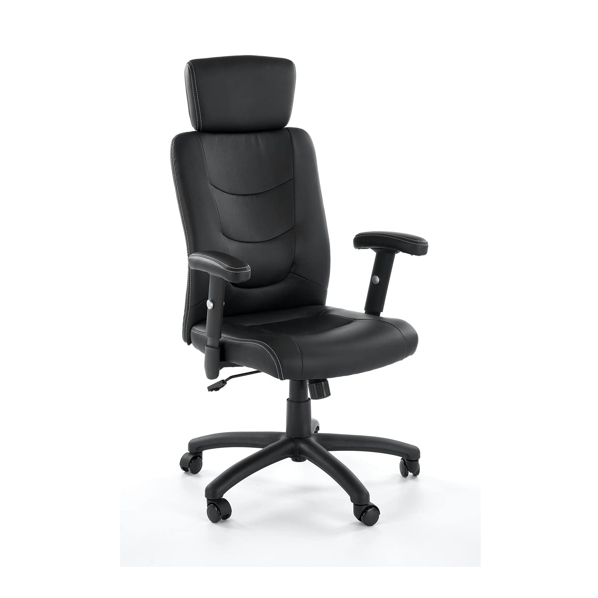 Scaun de birou STILO, negru, piele ecologica, 66x62x116/125 cm
