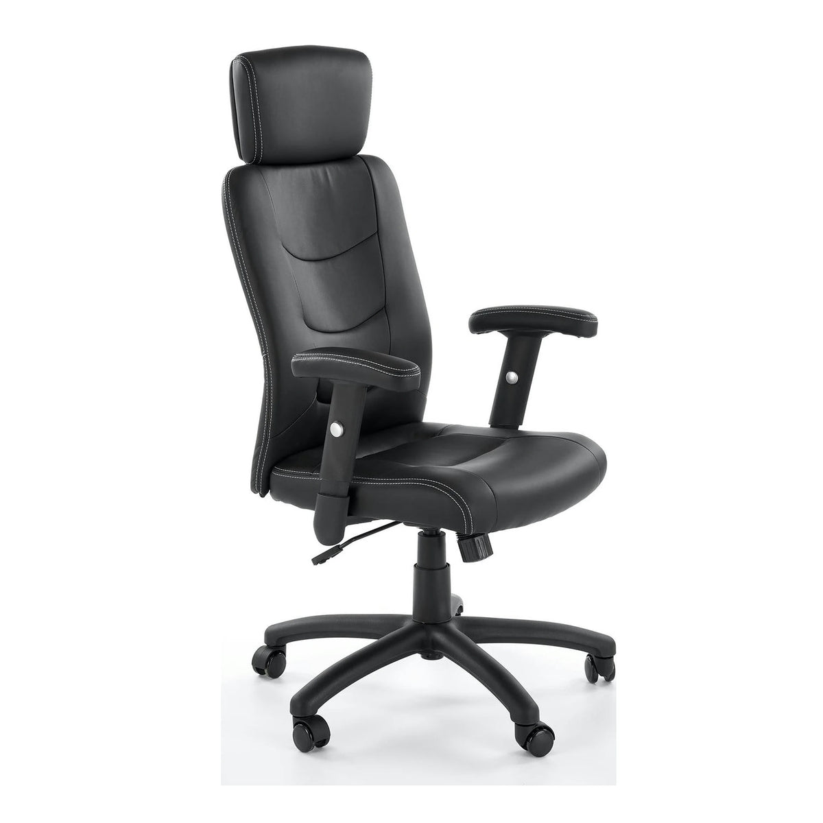 Scaun de birou STILO, negru, piele ecologica, 66x62x116/125 cm