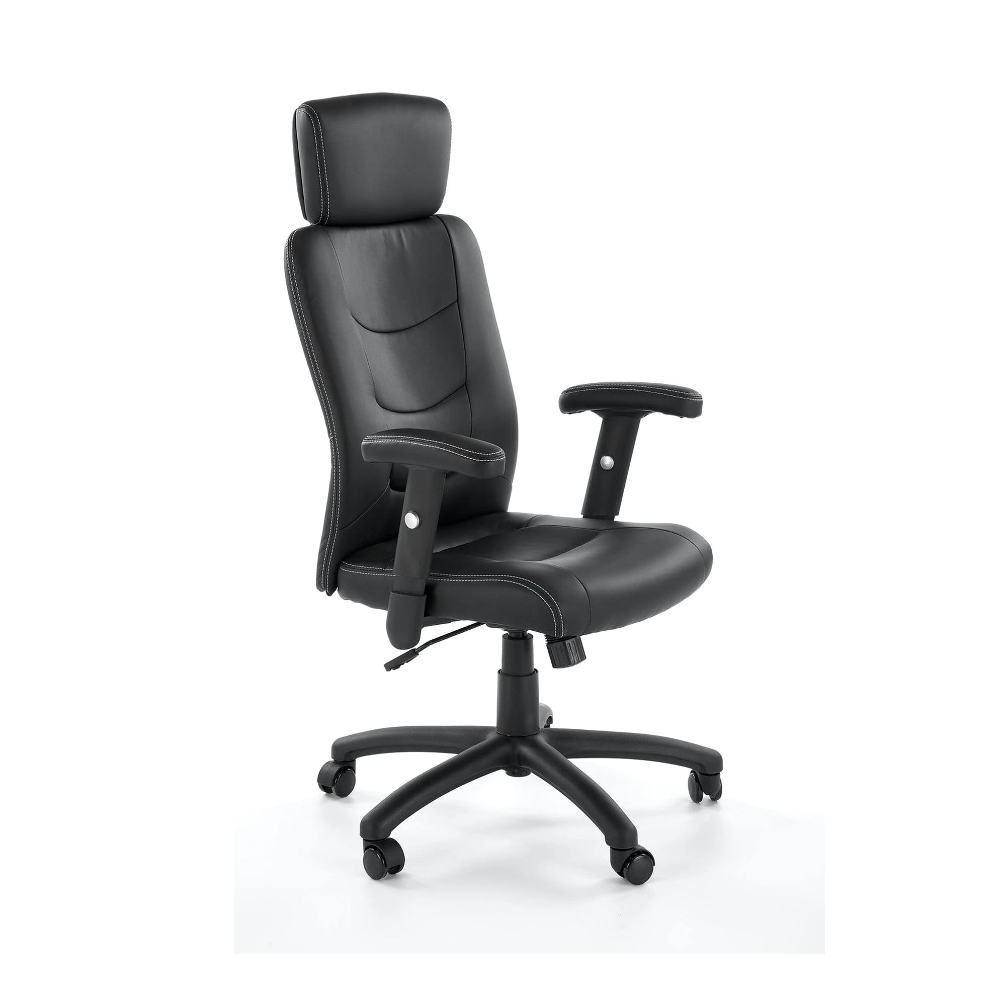 Scaun de birou STILO, negru, piele ecologica, 66x62x116/125 cm