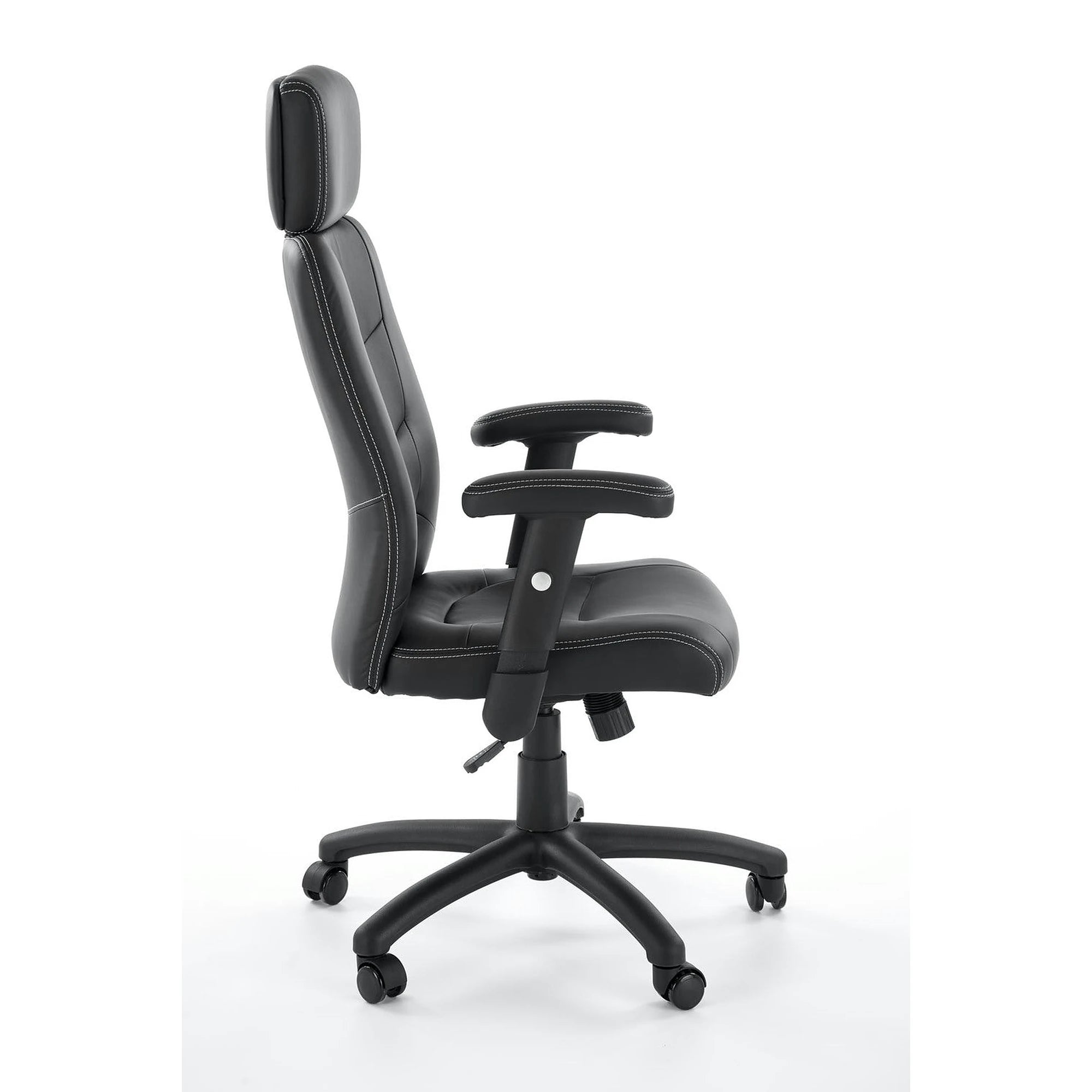 Scaun de birou STILO, negru, piele ecologica, 66x62x116/125 cm