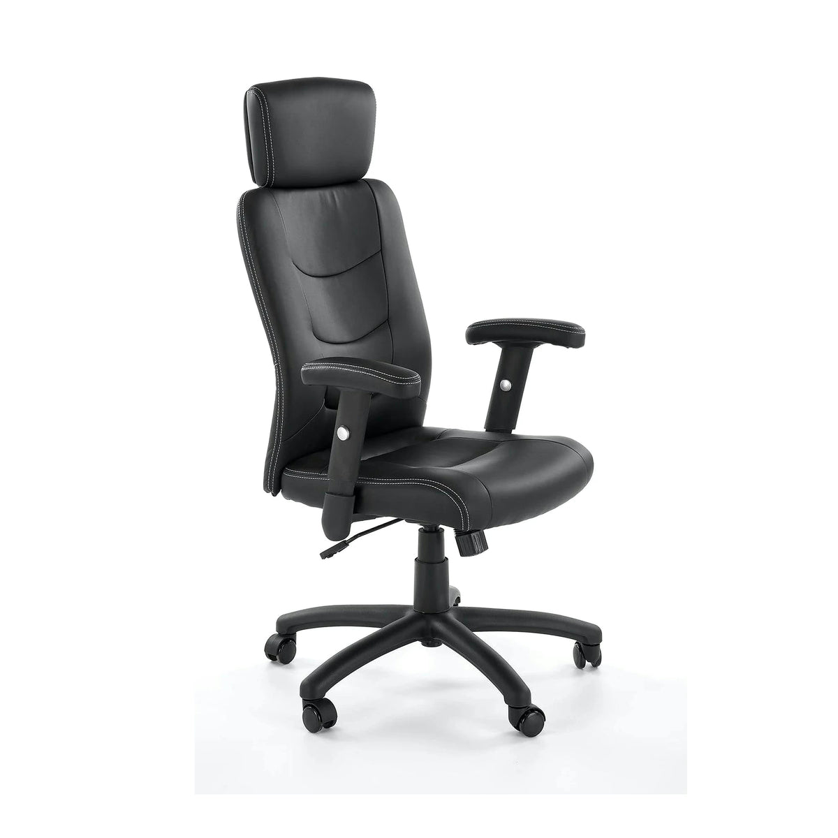 Scaun de birou STILO, negru, piele ecologica, 66x62x116/125 cm
