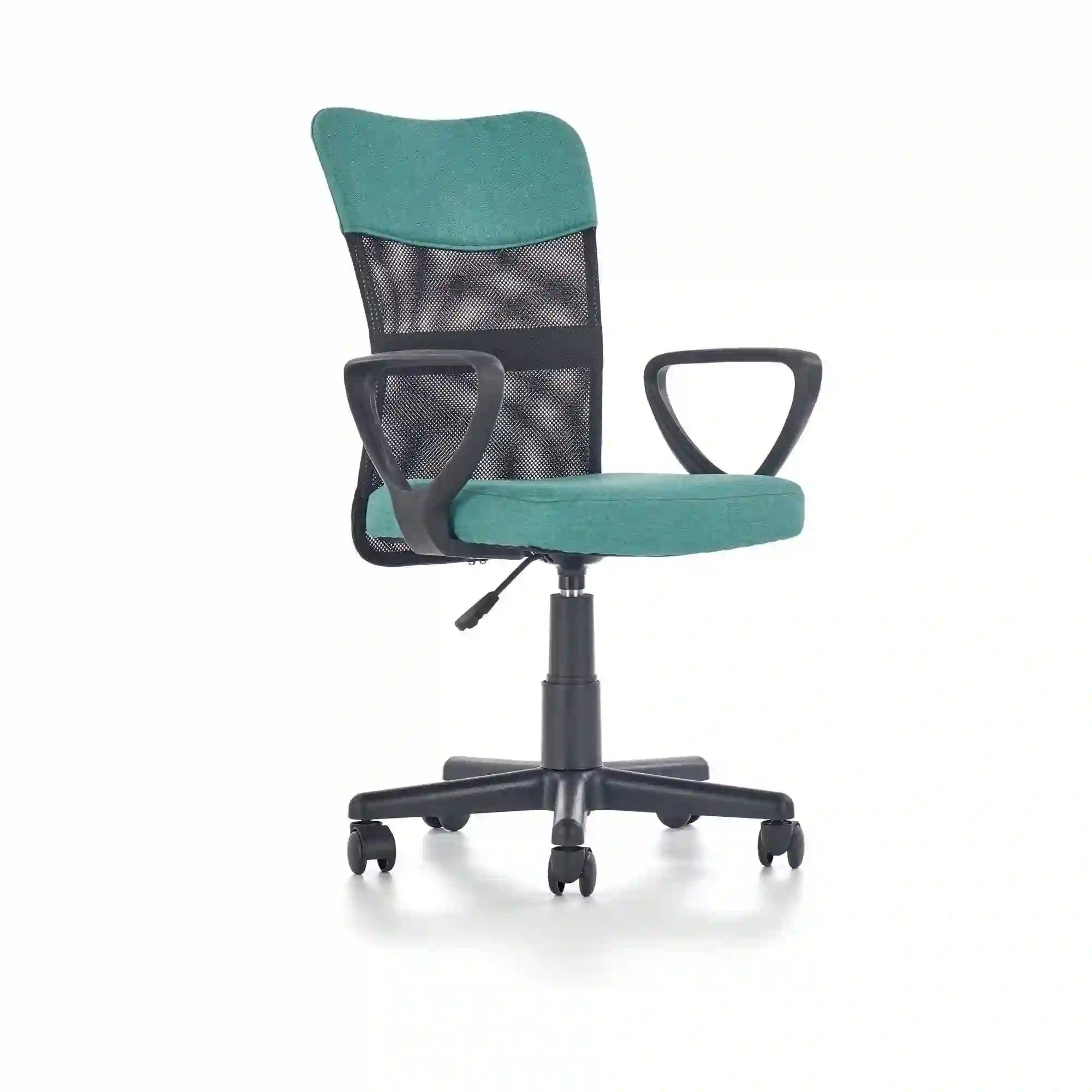 Scaun de birou TIMMY, turcoaz, stofa mesh, 52x59x81/91 cm