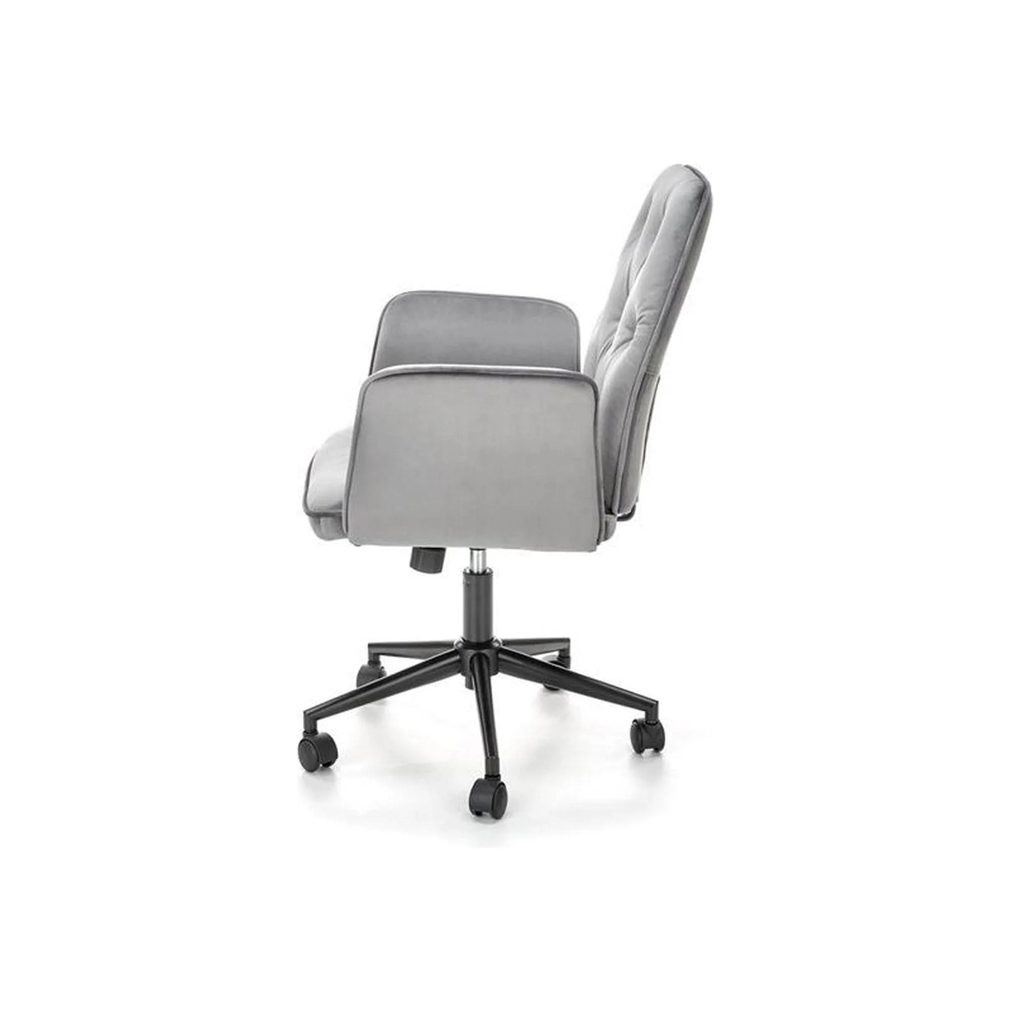 Scaun de birou TULIP, gri/negru, stofa catifelata/metal/plastic, 65x63x90/100 cm