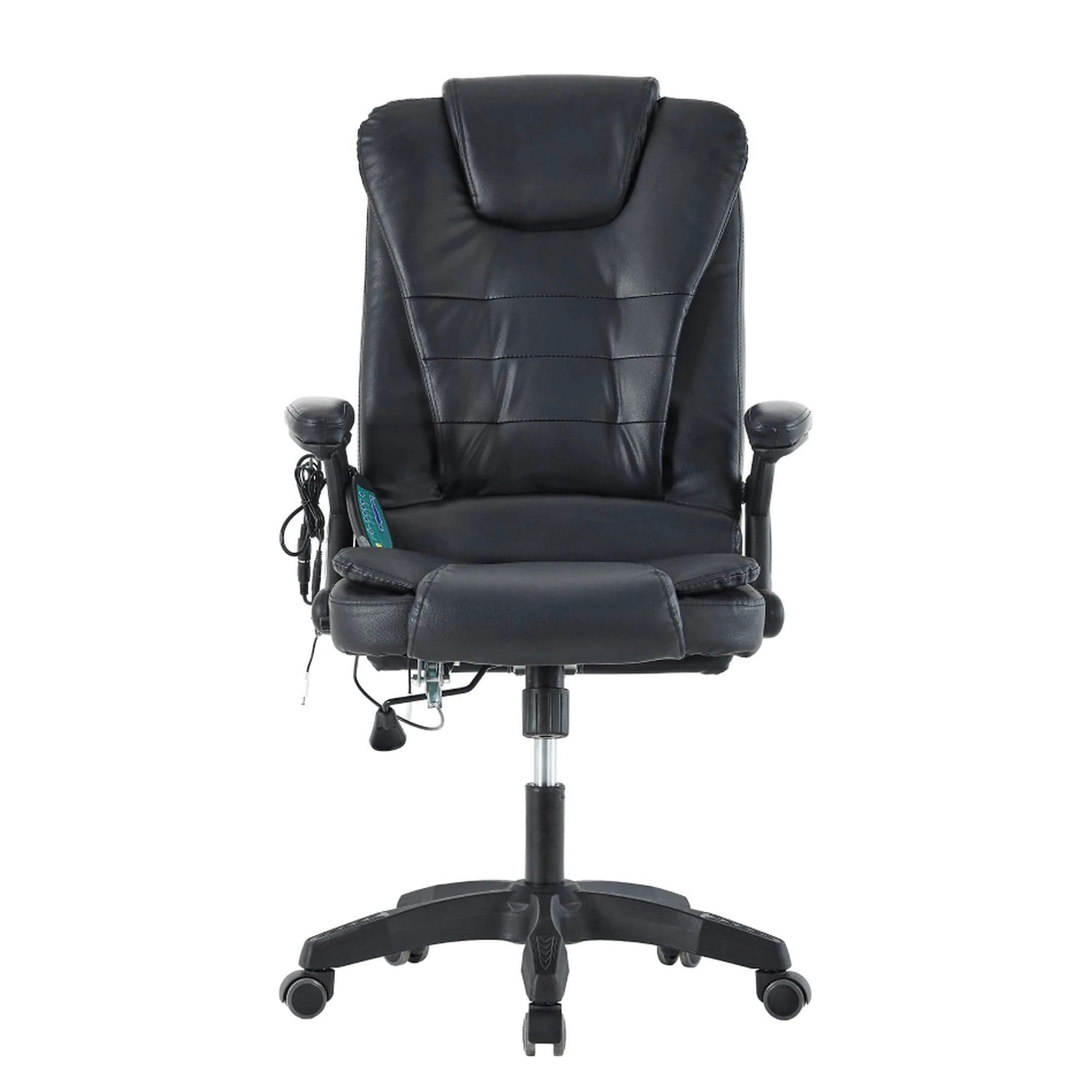 Scaun de birou TYLER NEW, negru, piele ecologica/plastic, 65x71x110/120 cm