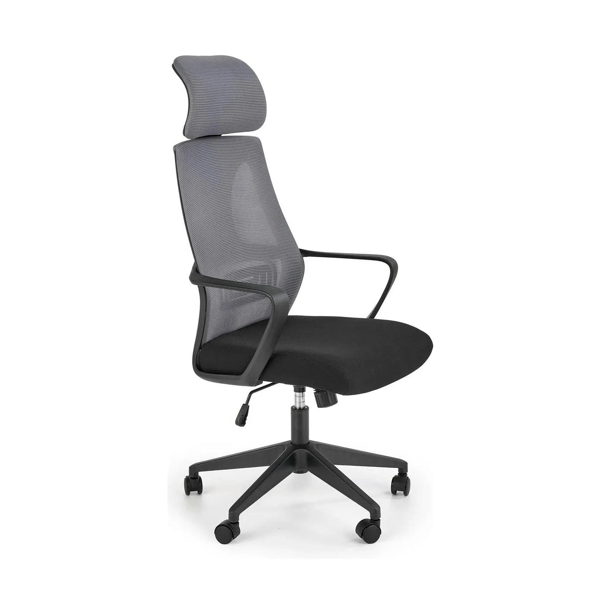 Scaun de birou VALDEZ, gri/negru, stofa/plasa, 64x60x116/121 cm