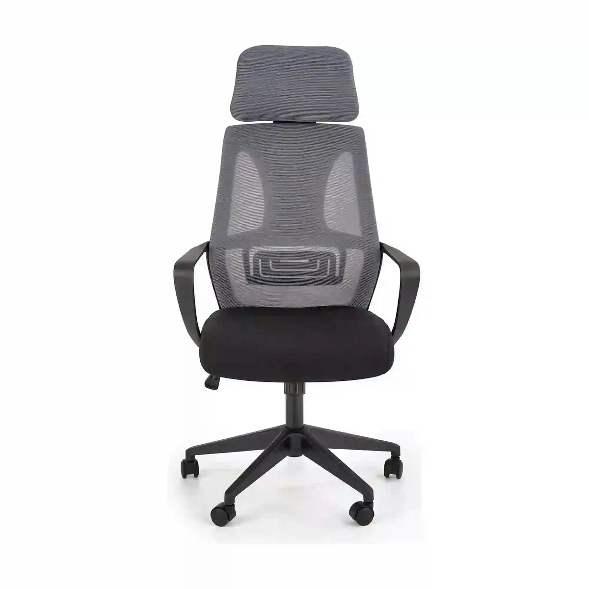 Scaun de birou VALDEZ, gri/negru, stofa/plasa, 64x60x116/121 cm