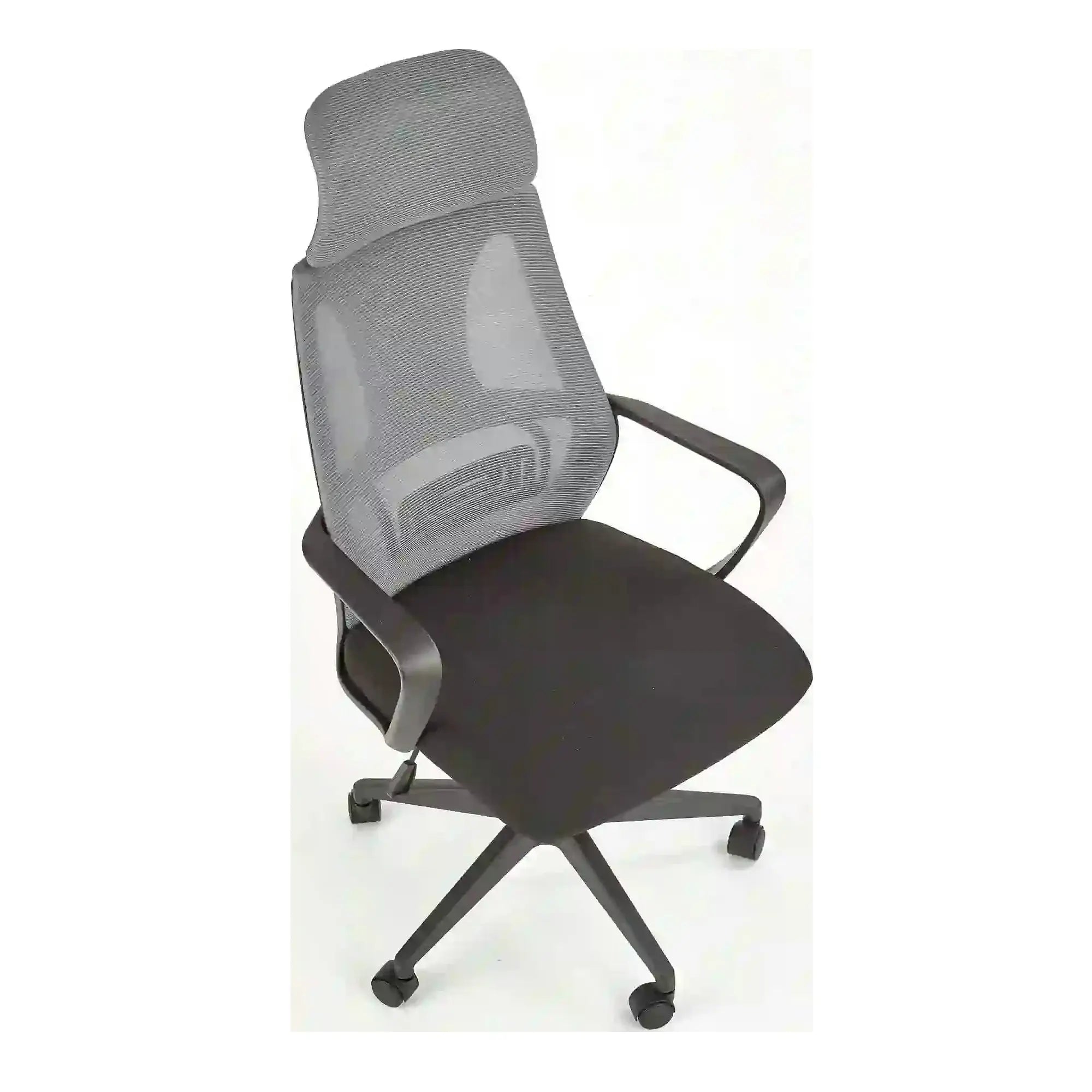 Scaun de birou VALDEZ, gri/negru, stofa/plasa, 64x60x116/121 cm