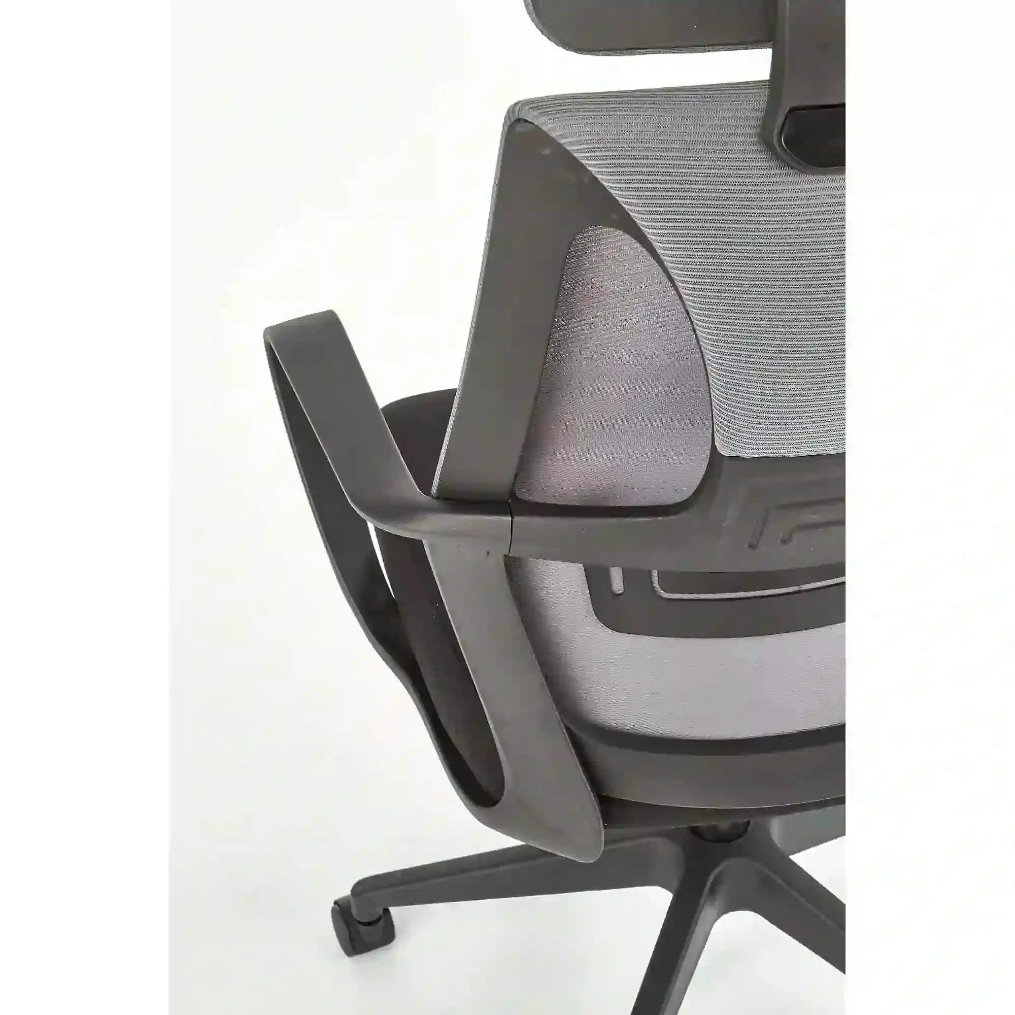 Scaun de birou VALDEZ, gri/negru, stofa/plasa, 64x60x116/121 cm