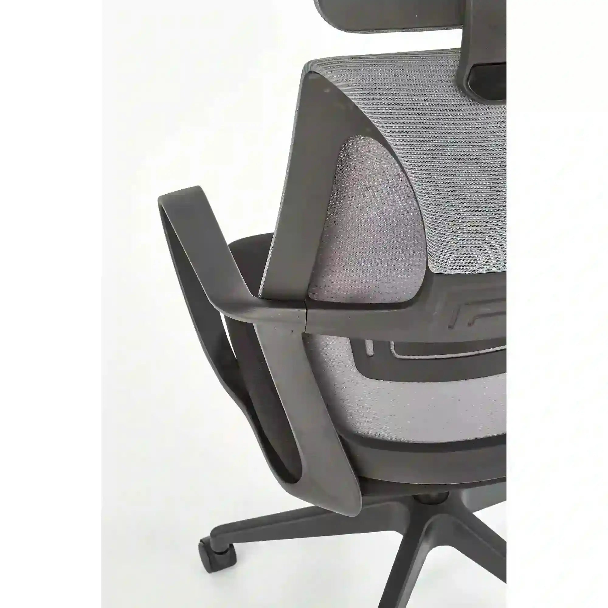 Scaun de birou VALDEZ, gri/negru, stofa/plasa, 64x60x116/121 cm