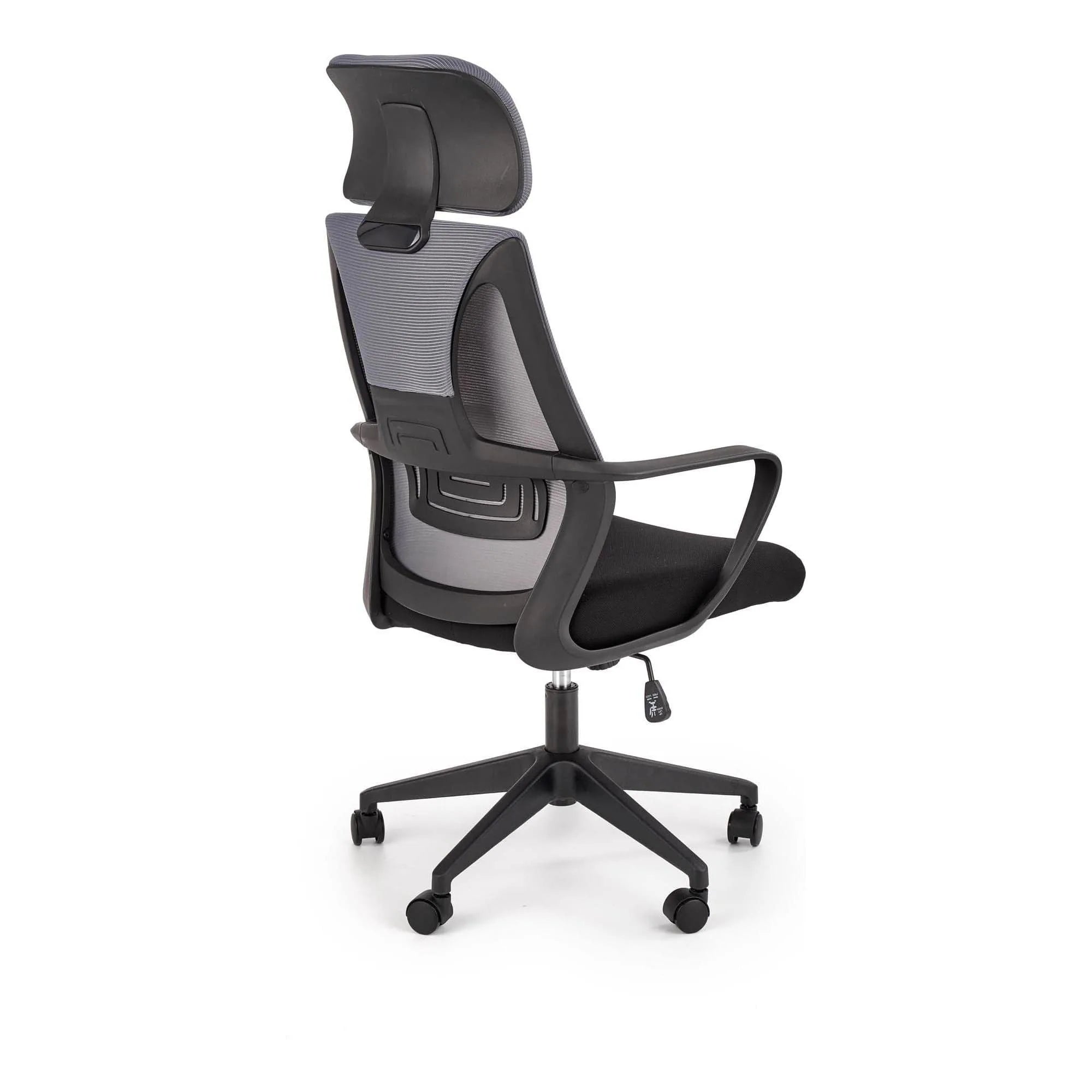 Scaun de birou VALDEZ, gri/negru, stofa/plasa, 64x60x116/121 cm