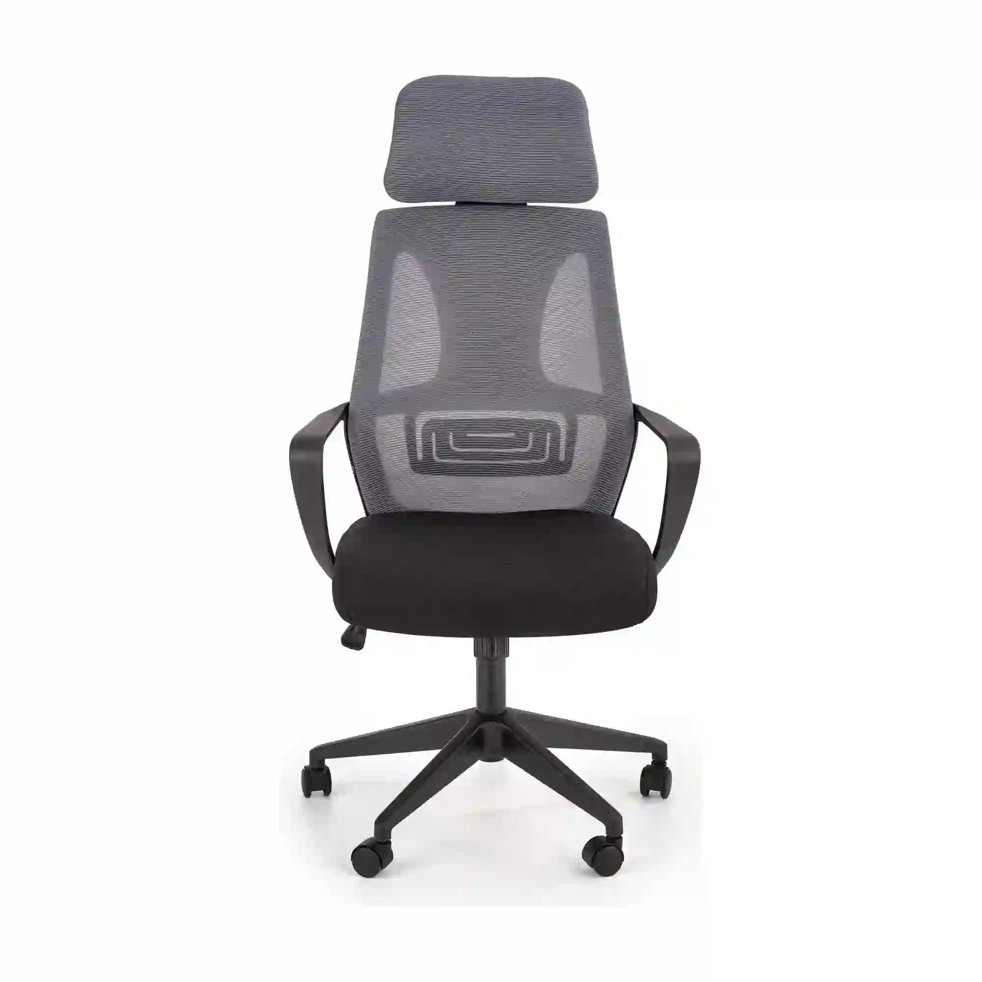 Scaun de birou VALDEZ, gri/negru, stofa/plasa, 64x60x116/121 cm