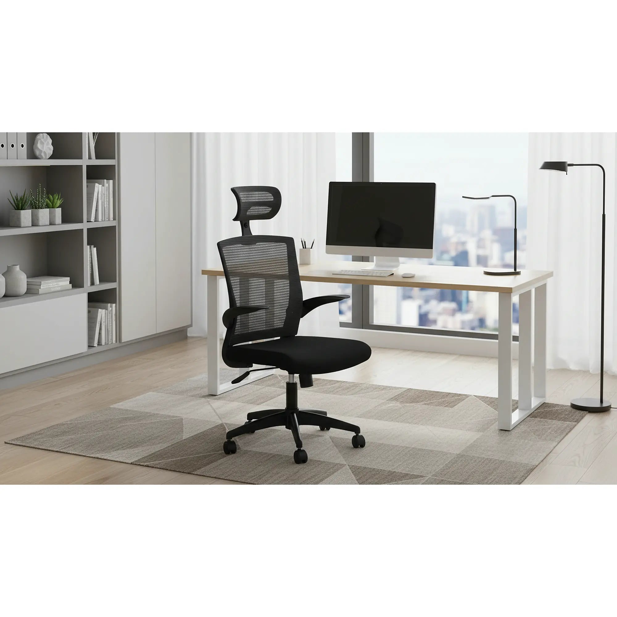 Scaun de birou VALOR, negru/gri, stofa mesh/metal, 64x62x115/125 cm