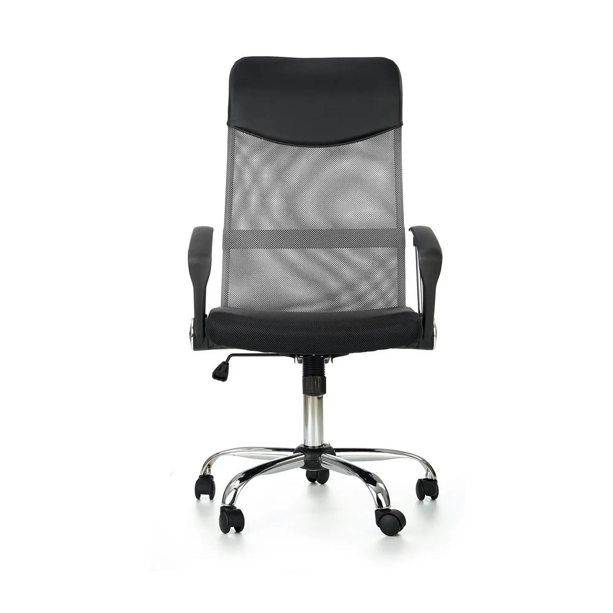 Scaun de birou VIRE, gri/negru/crom, stofa/plasa, 61x63x110/120 cm