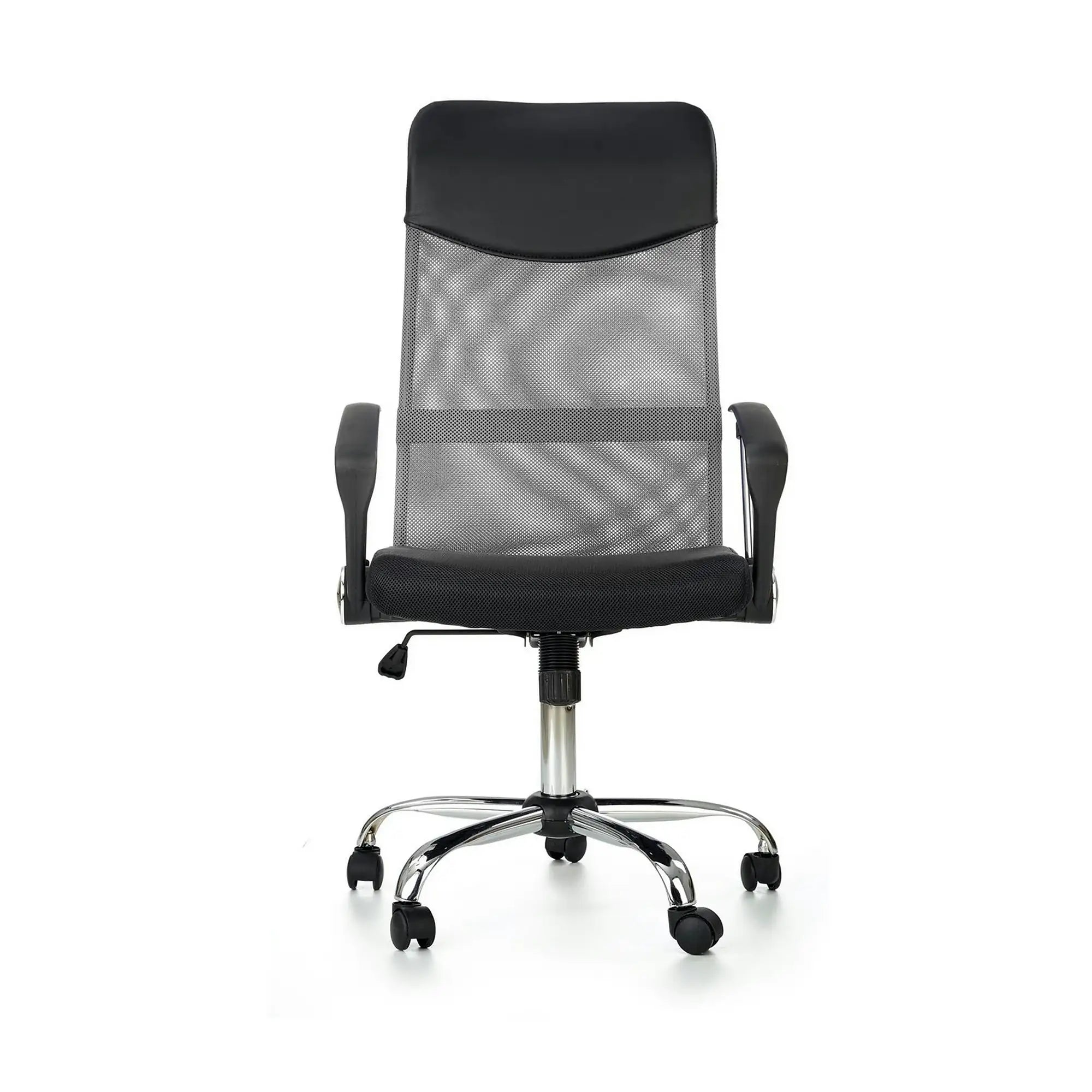 Scaun de birou VIRE, gri/negru/crom, stofa/plasa, 61x63x110/120 cm