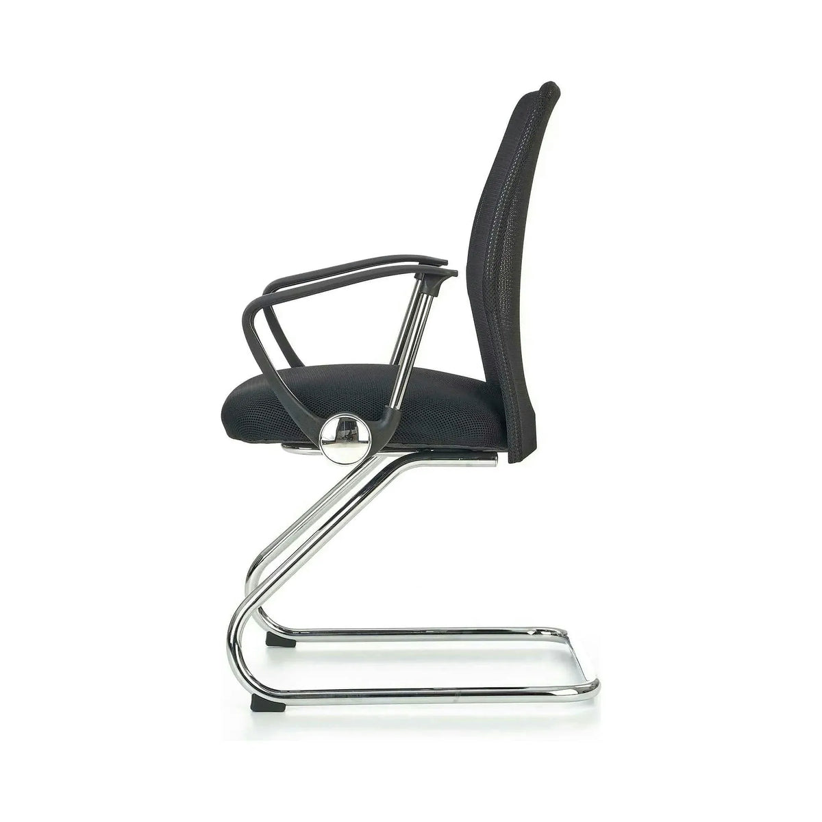 Scaun de birou VIRE SKID, negru, stofa mesh, 58x60x97 cm