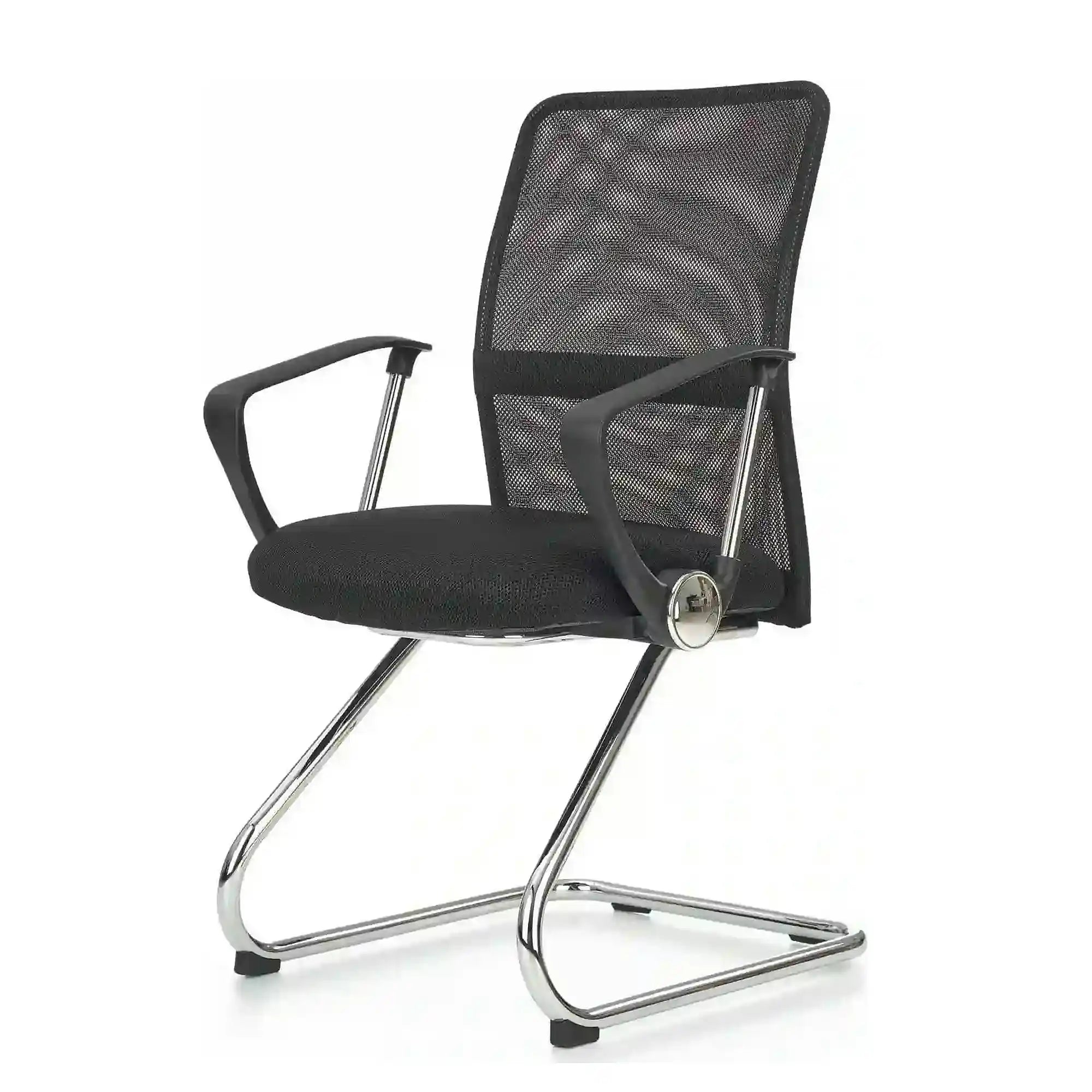 Scaun de birou VIRE SKID, negru, stofa mesh, 58x60x97 cm