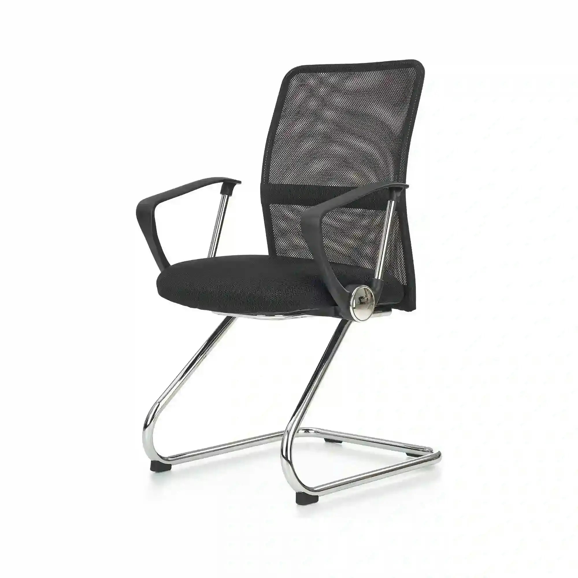 Scaun de birou VIRE SKID, negru, stofa mesh, 58x60x97 cm