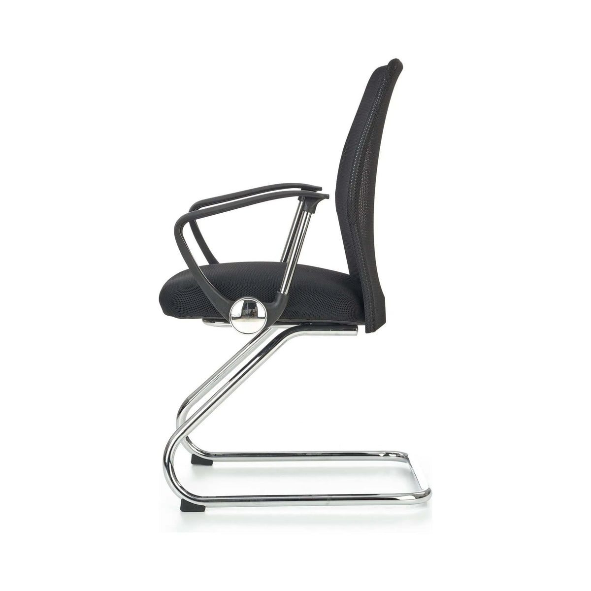 Scaun de birou VIRE SKID, negru, stofa mesh, 58x60x97 cm