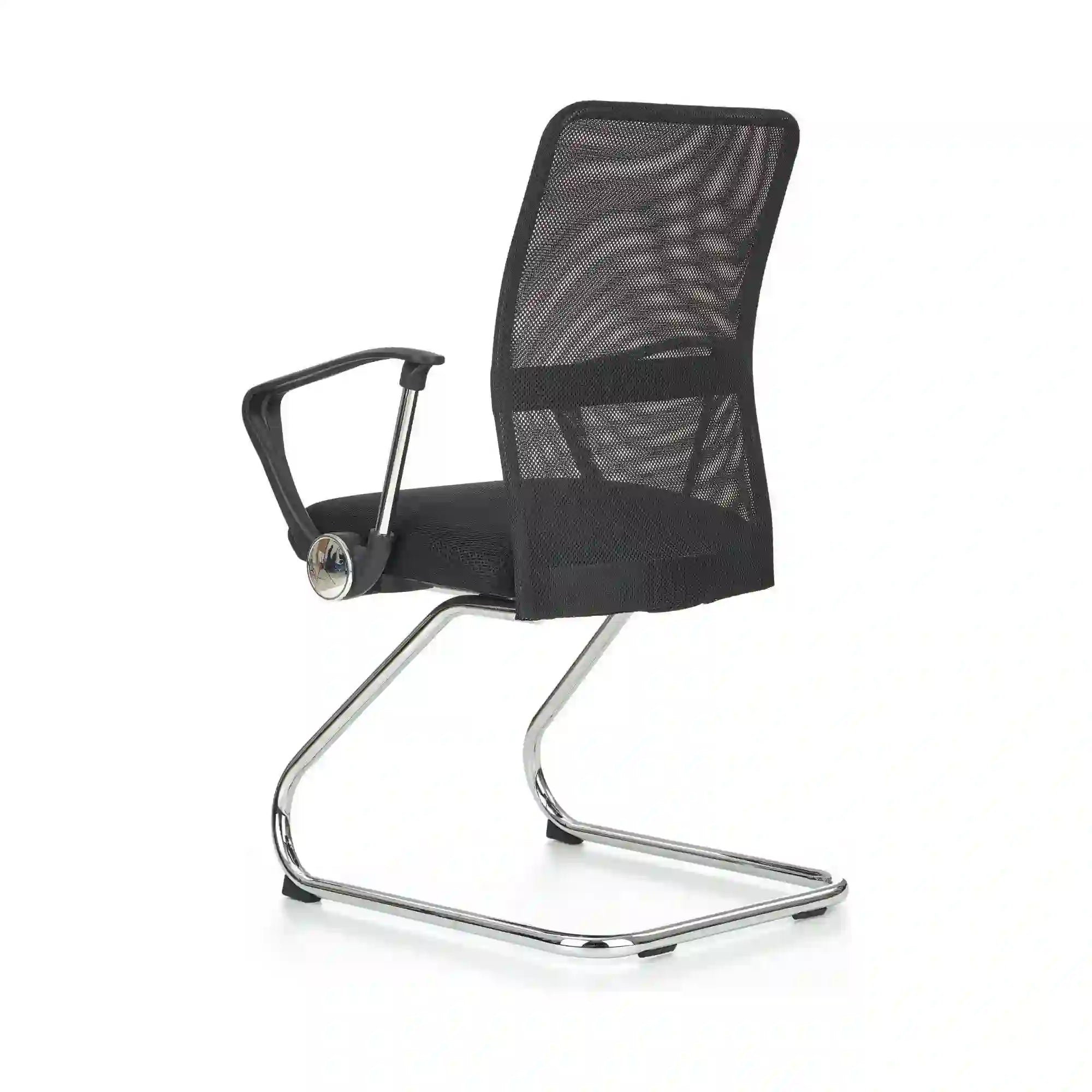 Scaun de birou VIRE SKID, negru, stofa mesh, 58x60x97 cm