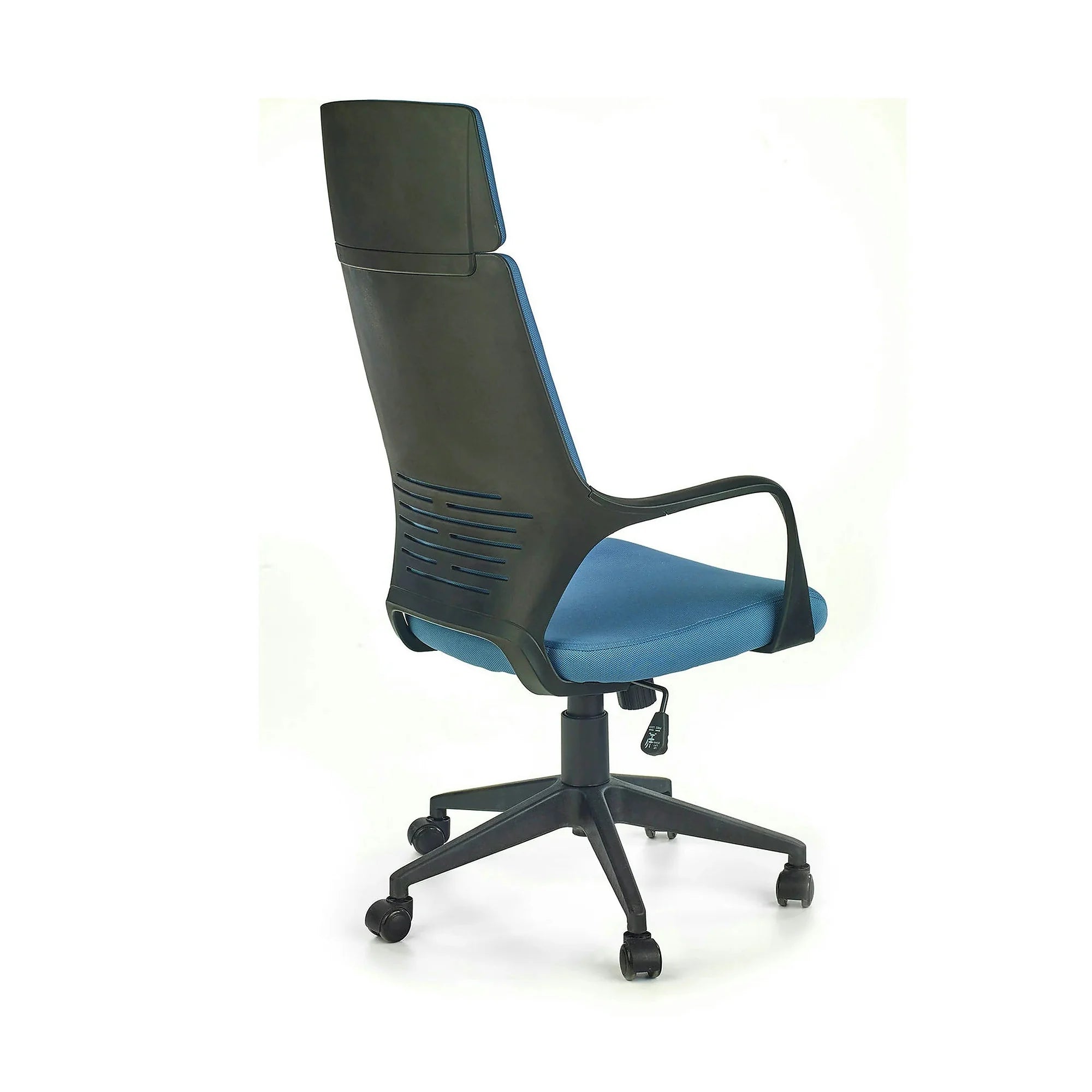 Scaun de birou VOYAGER, albastru/negru, stofa, 64x61x115/125 cm