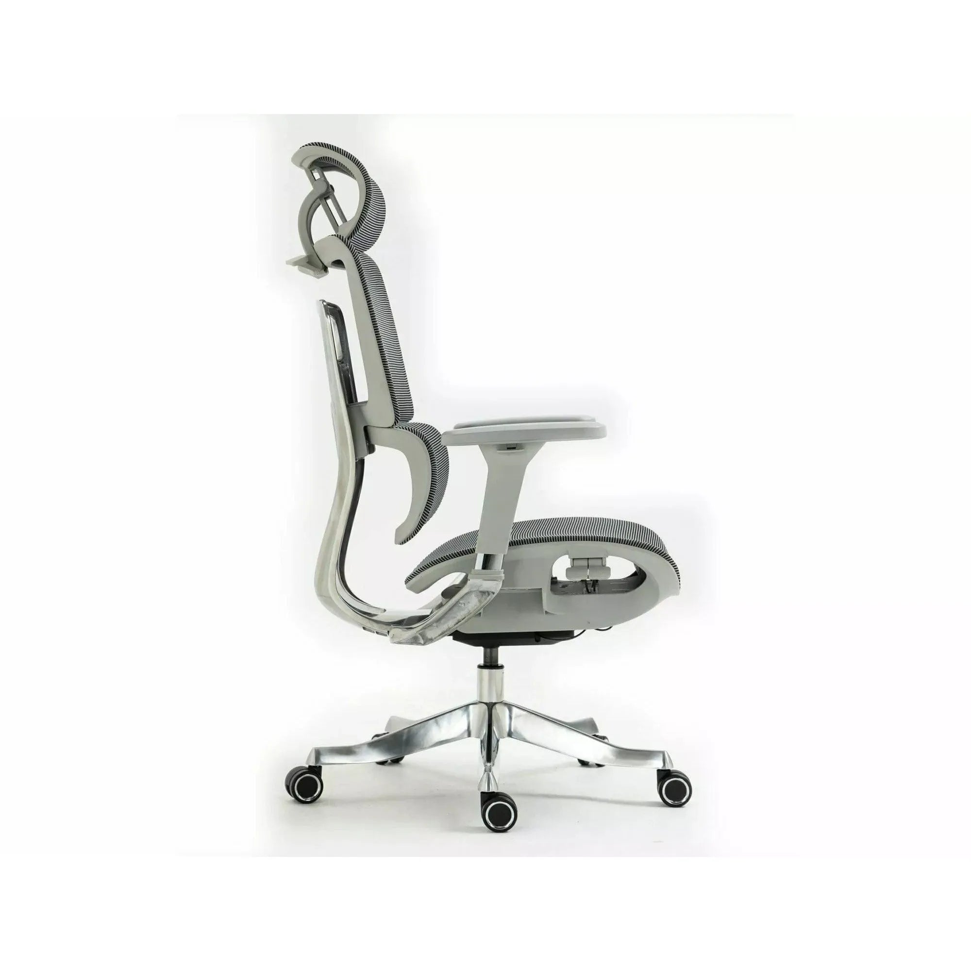 Scaun de birou WINNER LUX, gri/crom, plasa/metal, 64x51x114 cm