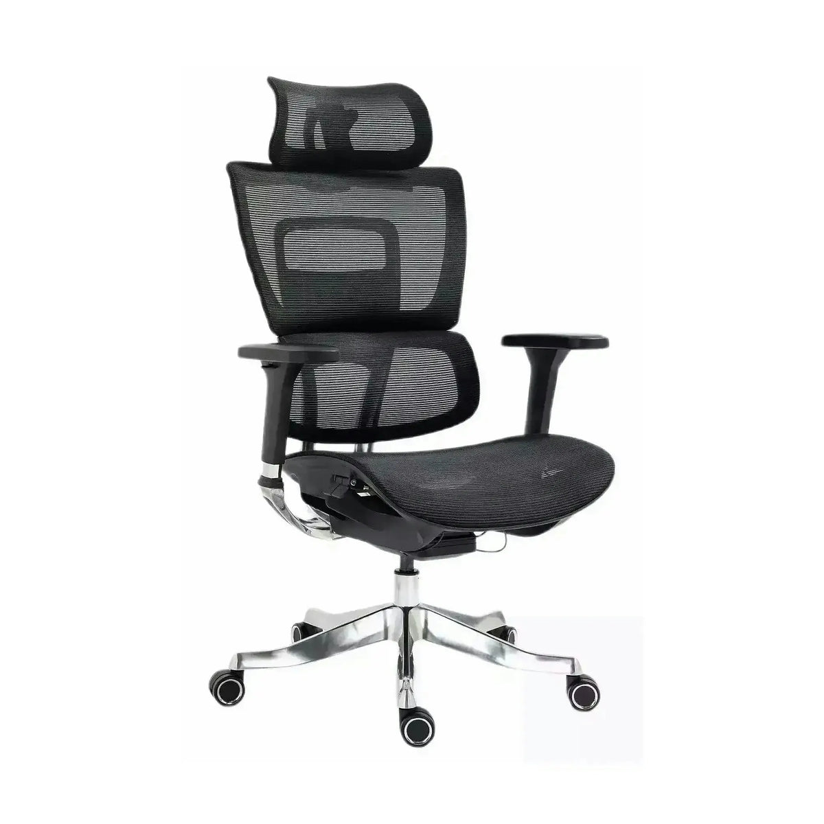 Scaun de birou WINNER LUX, negru/crom, plasa/metal, 64x51x114 cm