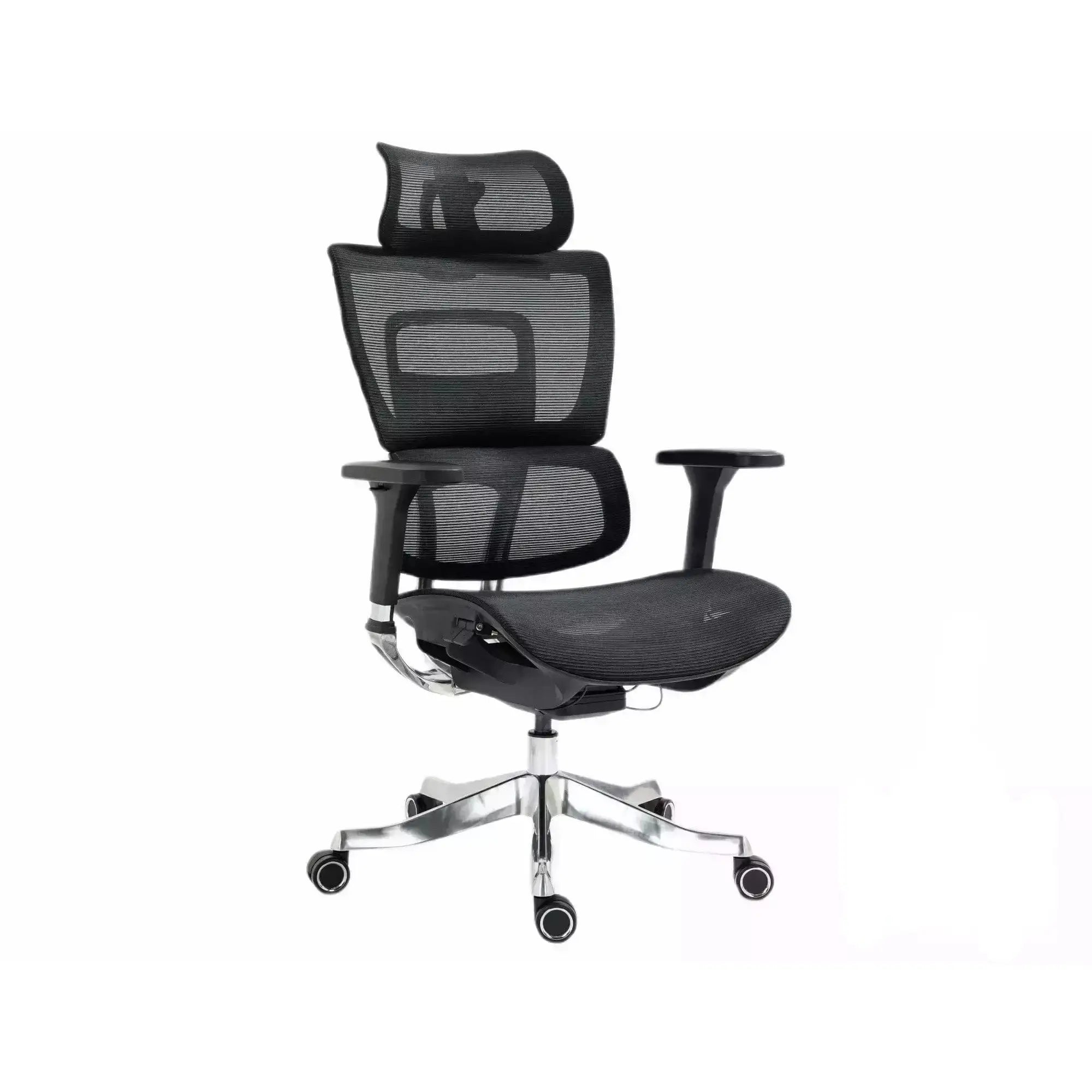 Scaun de birou WINNER LUX, negru/crom, plasa/metal, 64x51x114 cm