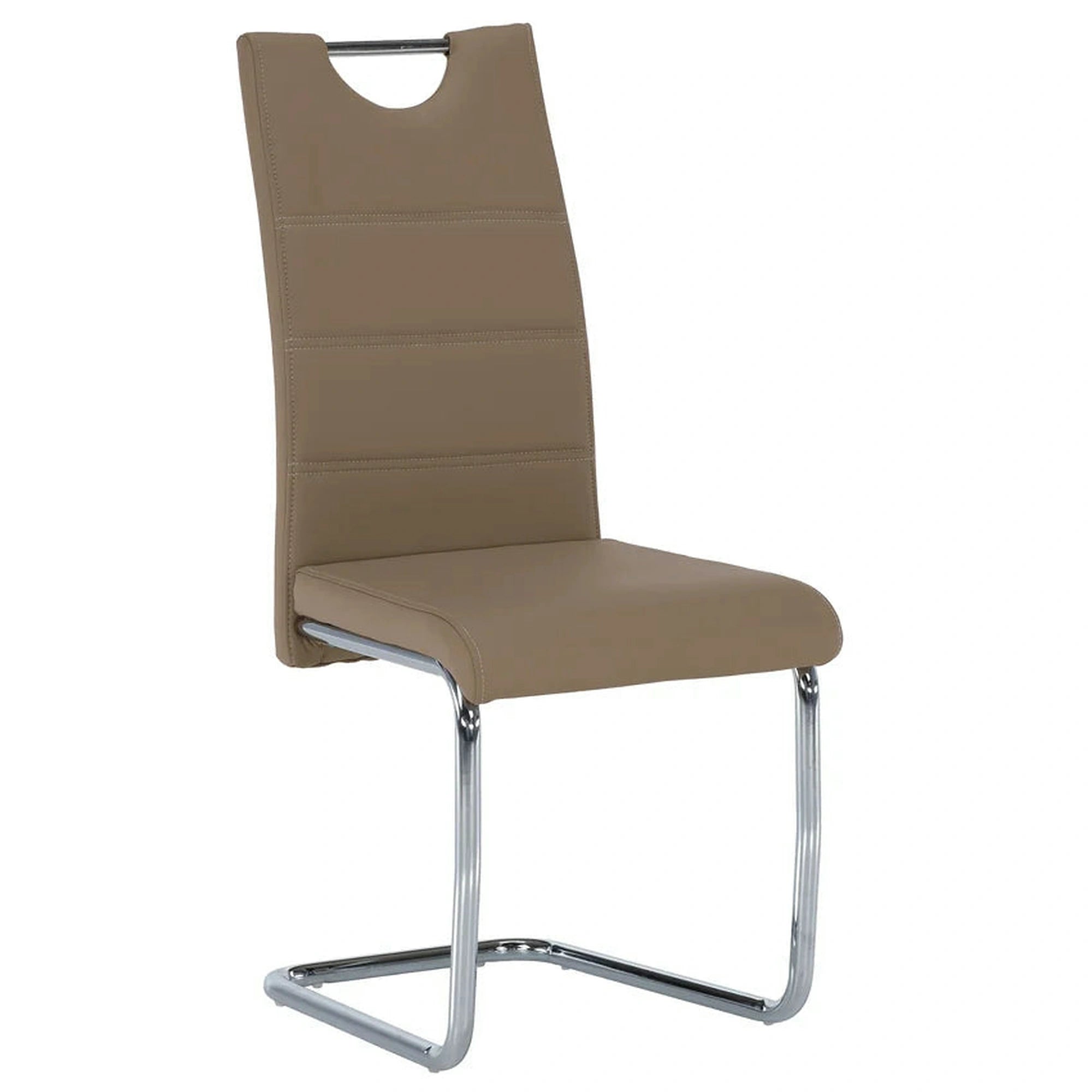 Scaun de bucatarie ABIRA NEW, cappuccino/crom, piele ecologica/metal, 43x44x96 cm