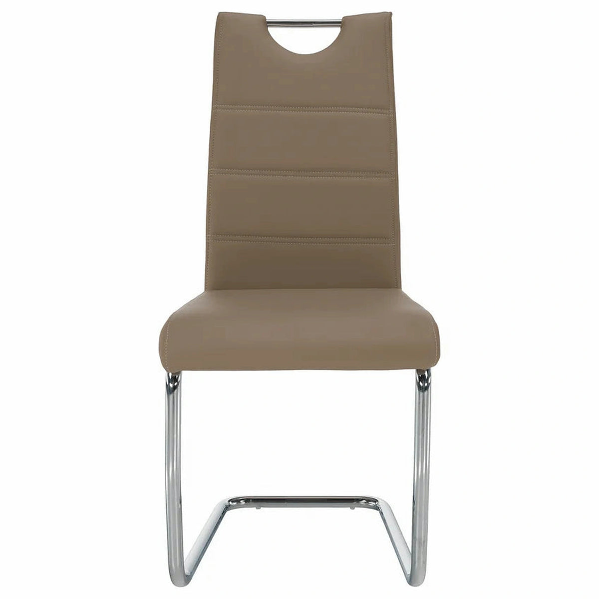 Scaun de bucatarie ABIRA NEW, cappuccino/crom, piele ecologica/metal, 43x44x96 cm