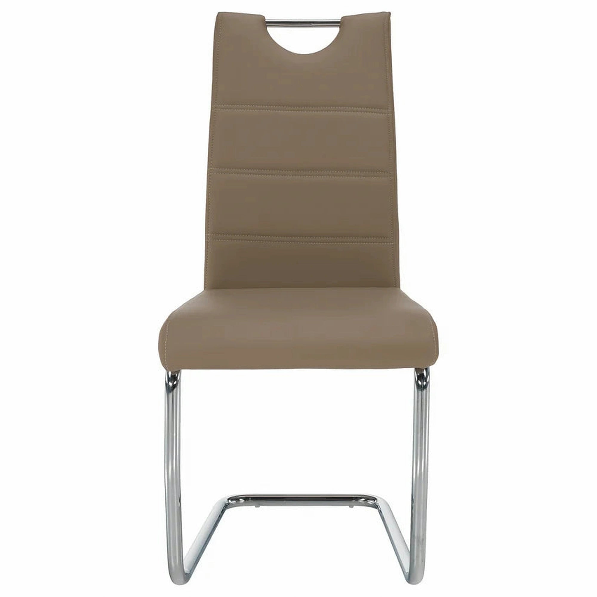 Scaun de bucatarie ABIRA NEW, cappuccino/crom, piele ecologica/metal, 43x44x96 cm
