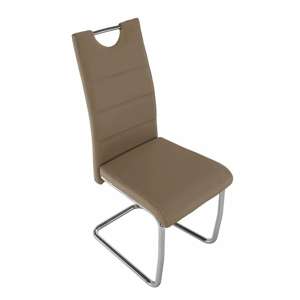Scaun de bucatarie ABIRA NEW, cappuccino/crom, piele ecologica/metal, 43x44x96 cm