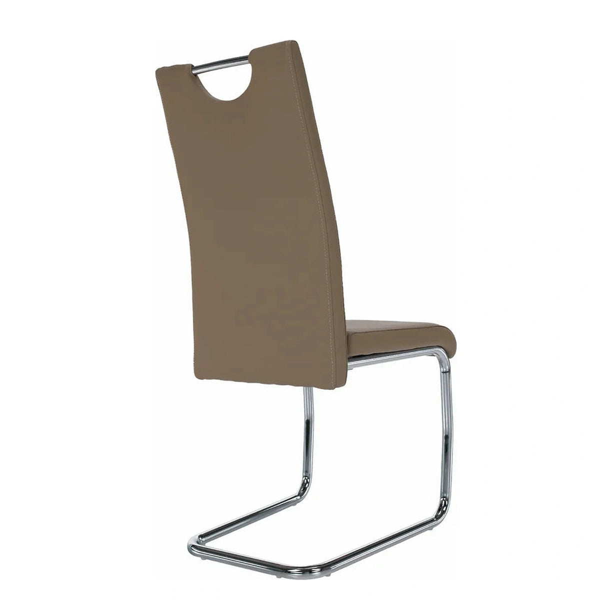 Scaun de bucatarie ABIRA NEW, cappuccino/crom, piele ecologica/metal, 43x44x96 cm