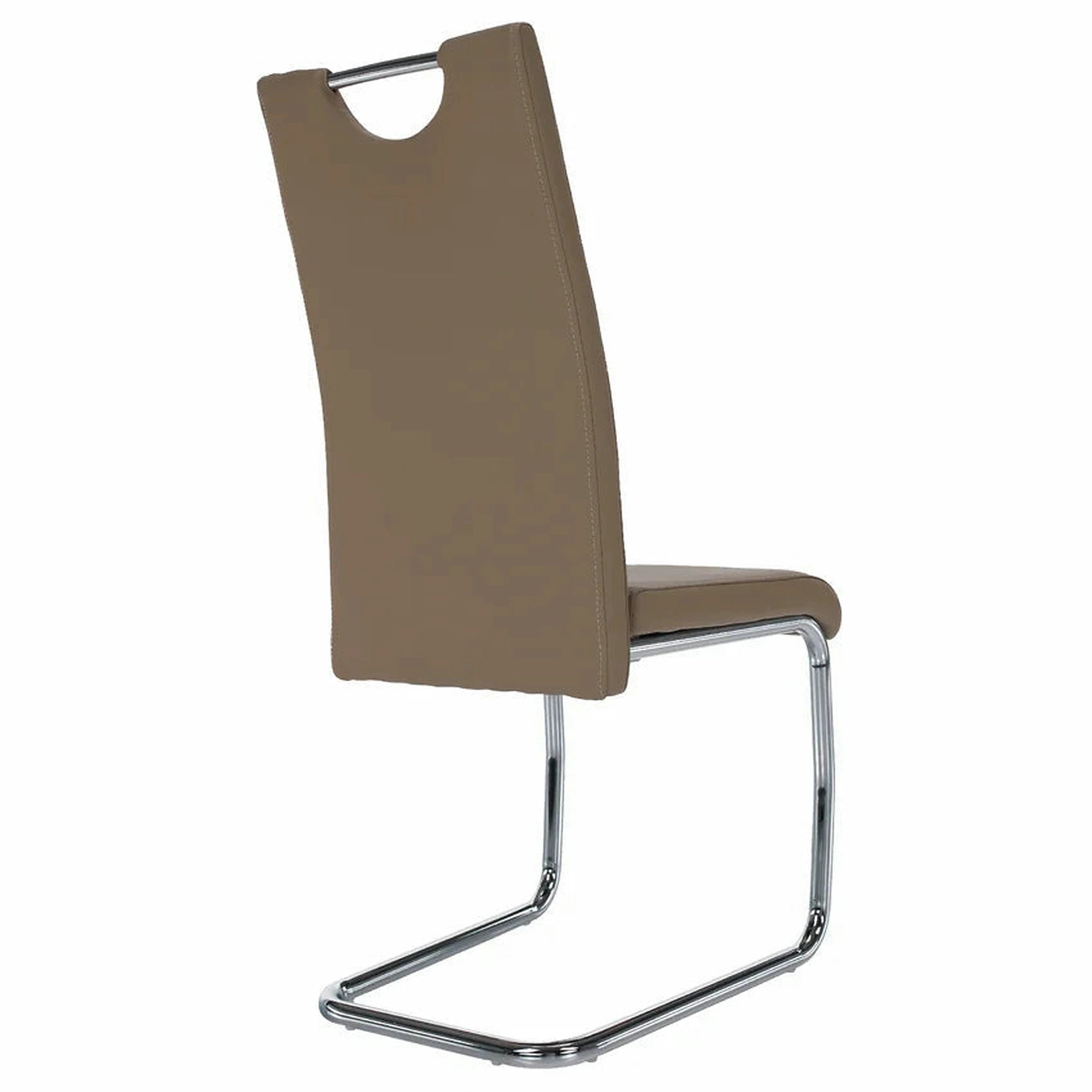 Scaun de bucatarie ABIRA NEW, cappuccino/crom, piele ecologica/metal, 43x44x96 cm