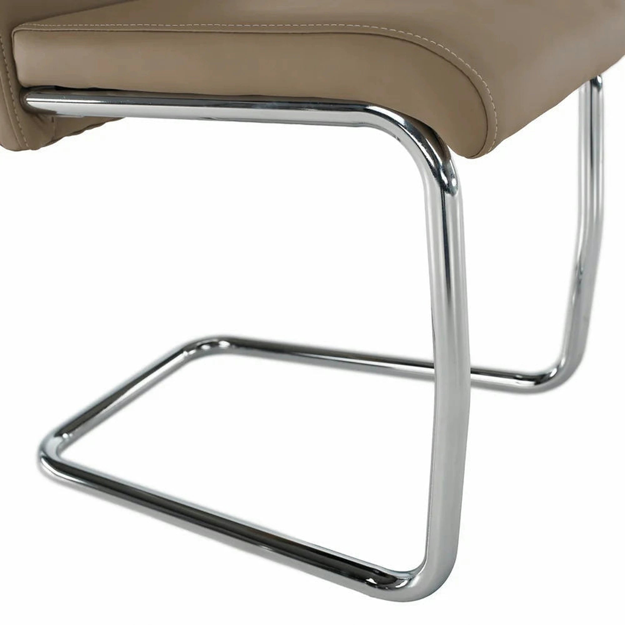 Scaun de bucatarie ABIRA NEW, cappuccino/crom, piele ecologica/metal, 43x44x96 cm