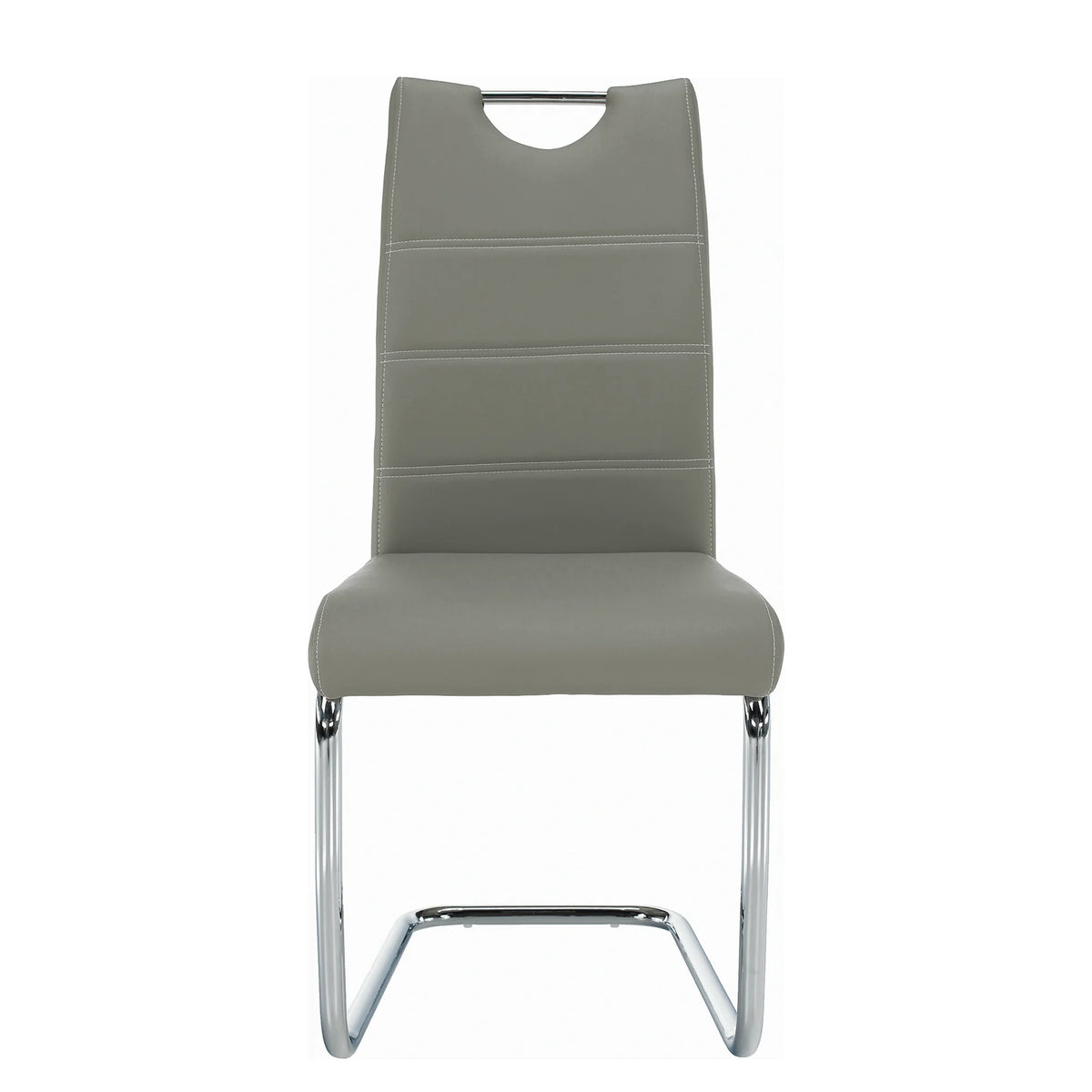 Scaun de bucatarie ABIRA NEW, gri deschis/crom, piele ecologica/metal, 43x44x96 cm