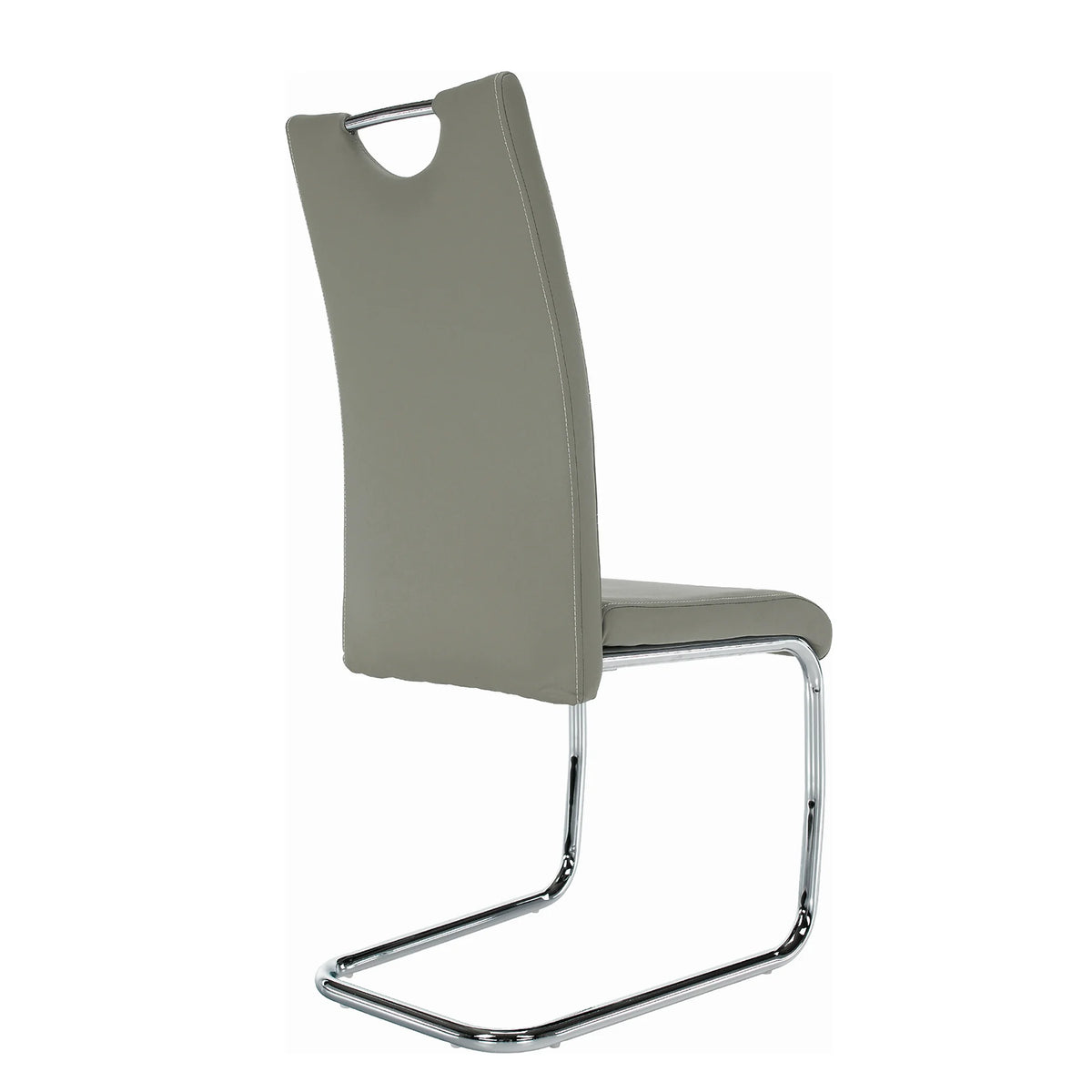 Scaun de bucatarie ABIRA NEW, gri deschis/crom, piele ecologica/metal, 43x44x96 cm